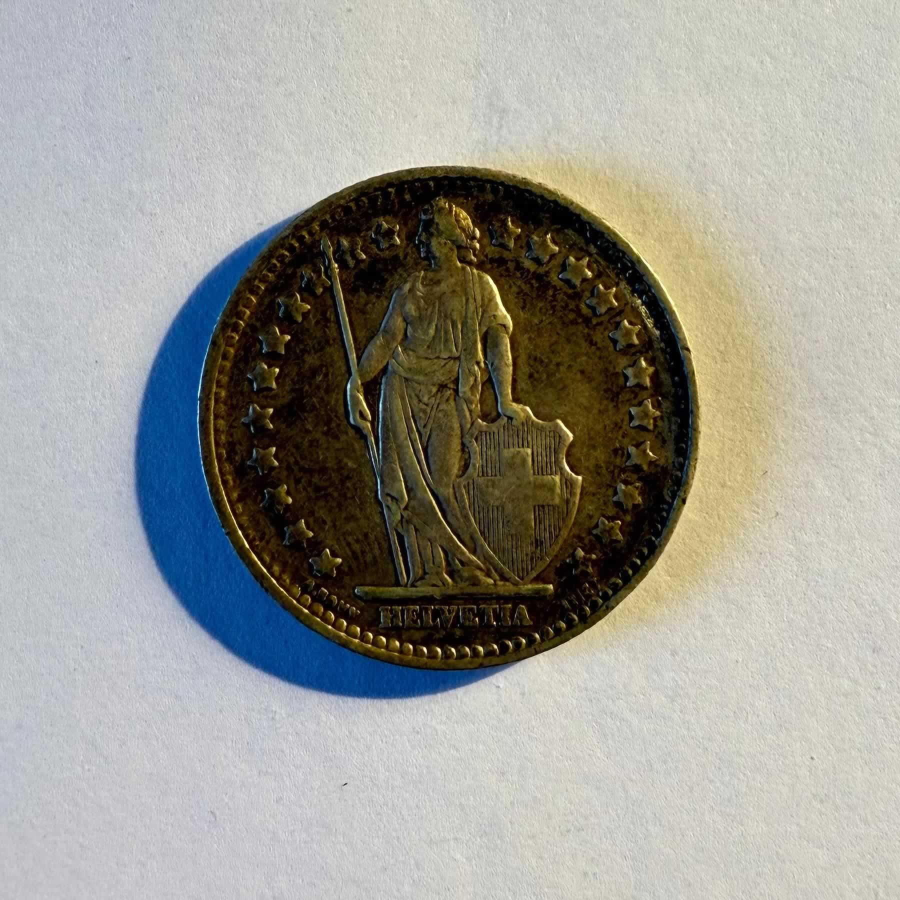 Reverso de 1 Franco, 1944, 1945