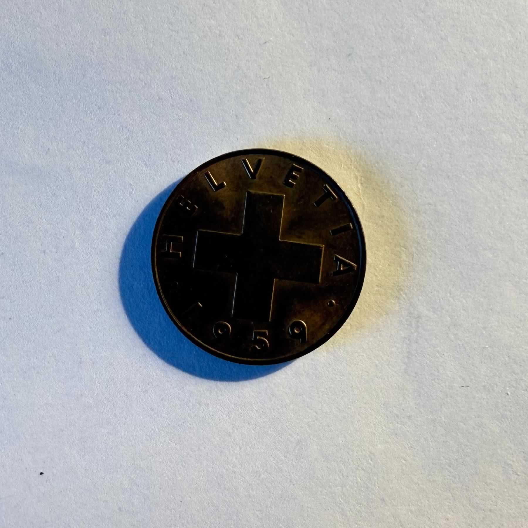 Reverso de 1 Centimo, 1959