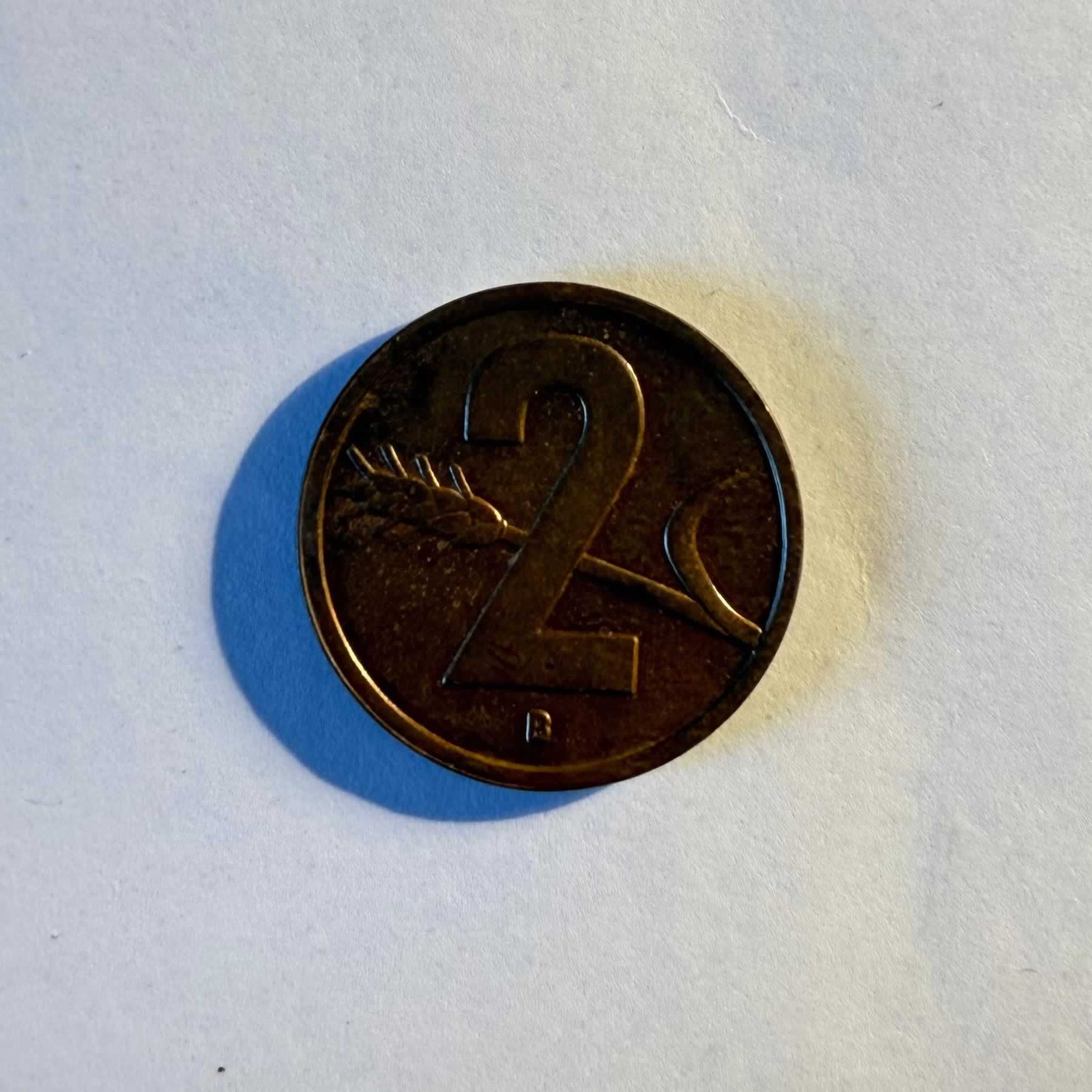 Anverso de 2 Centimos, 1952