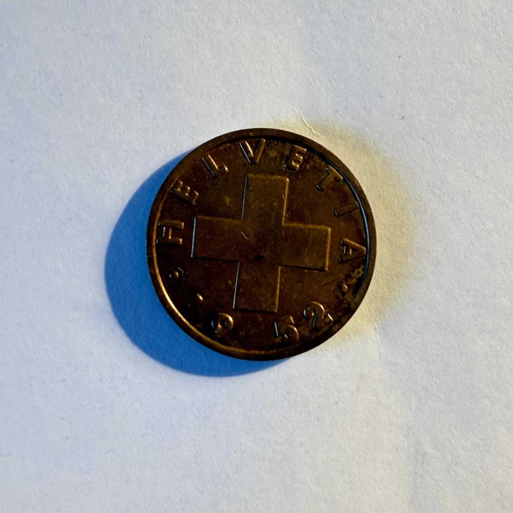 Reverso de 2 Centimos, 1952