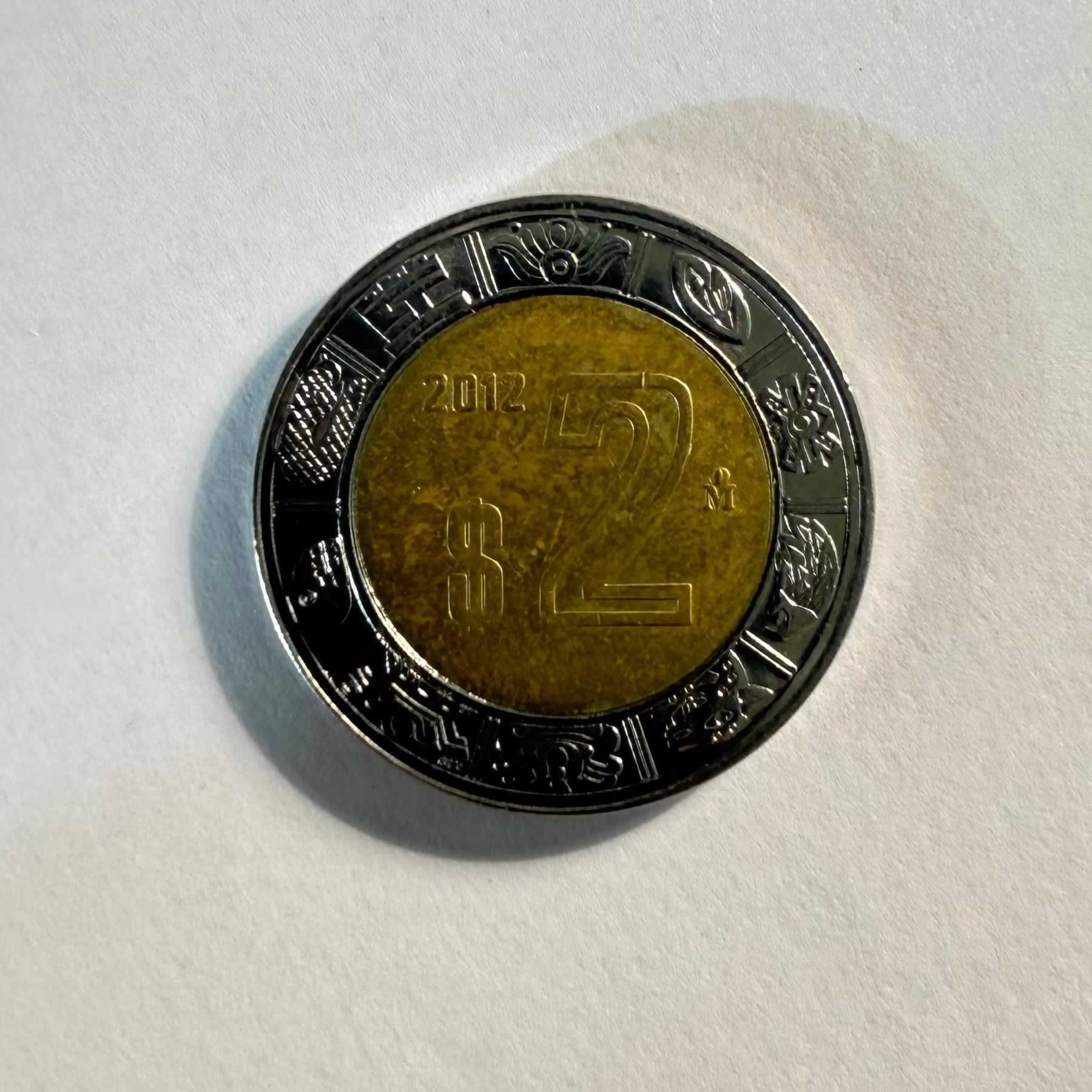 Anverso de 2 Pesos, 2012
