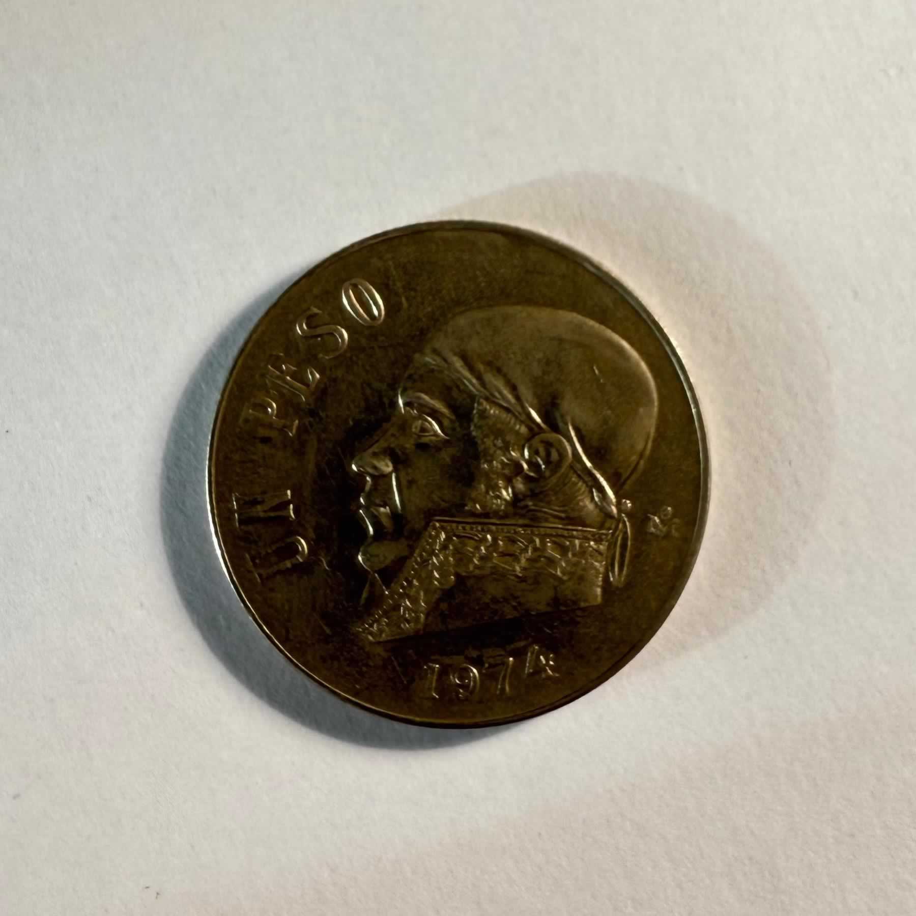 Anverso de 1 Peso, 1974