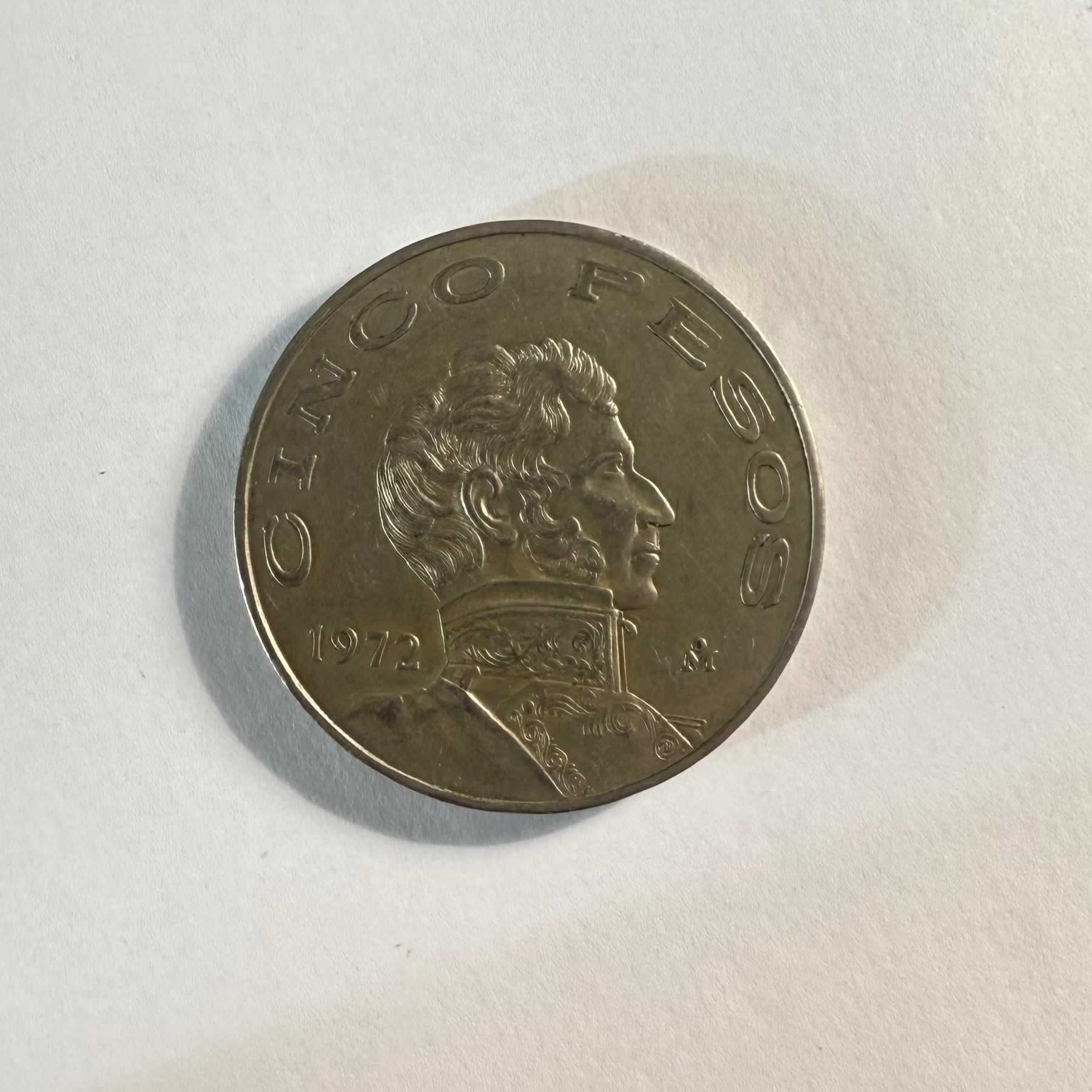 Anverso de 5 Pesos, 1972