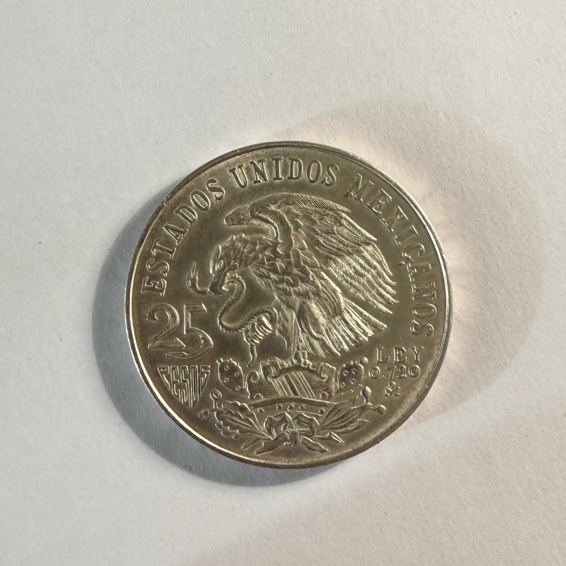 Anverso de 25 Pesos, 1968