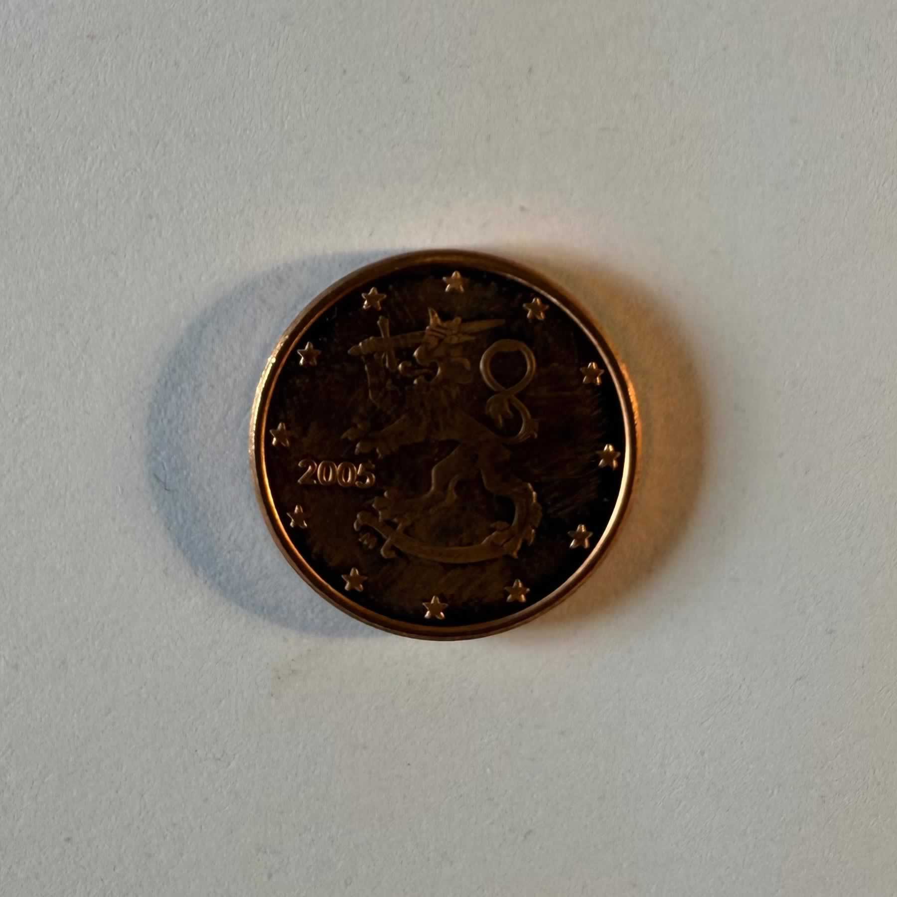Reverso de 1 Euro Cent, 2005