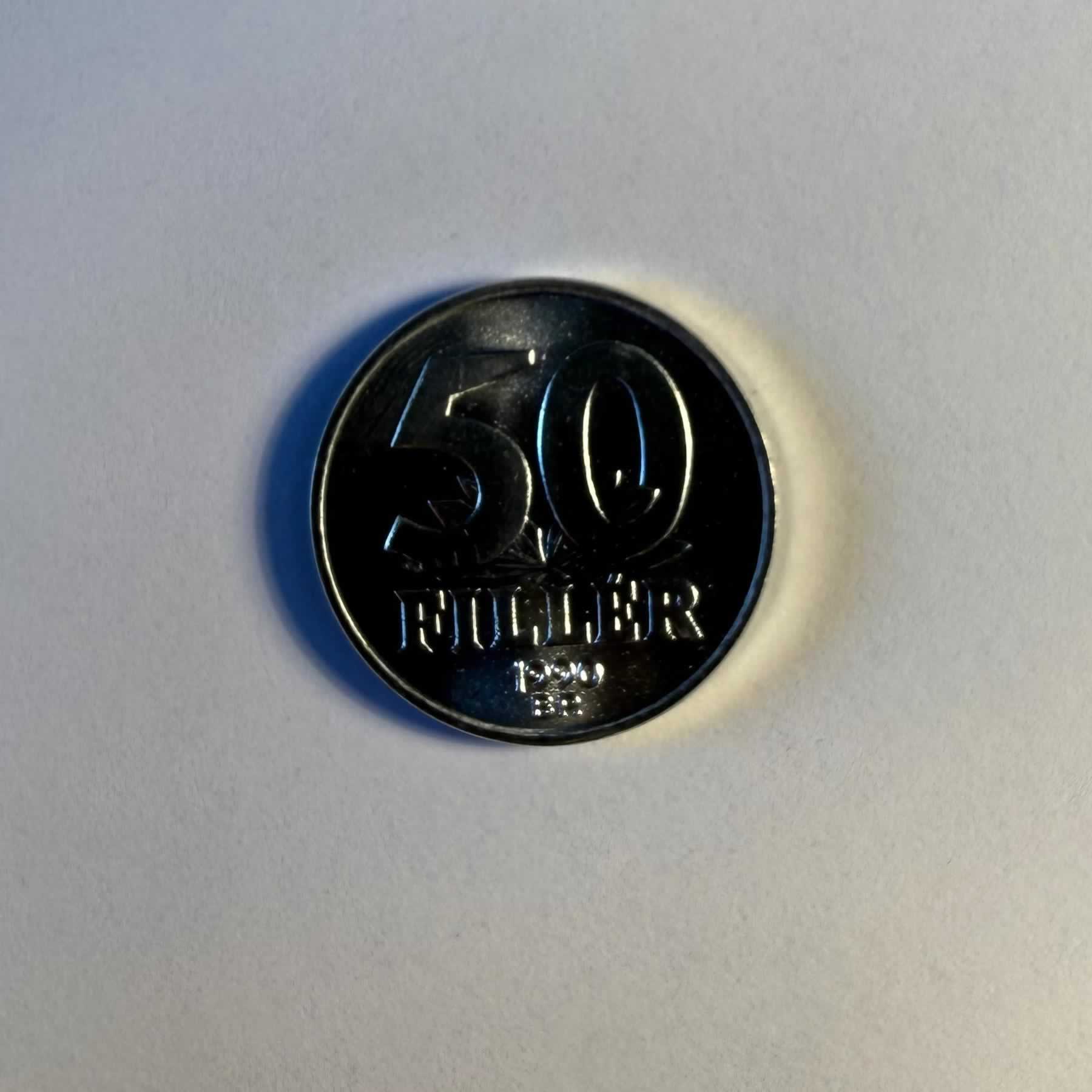 Anverso de 50 Filler, 1990