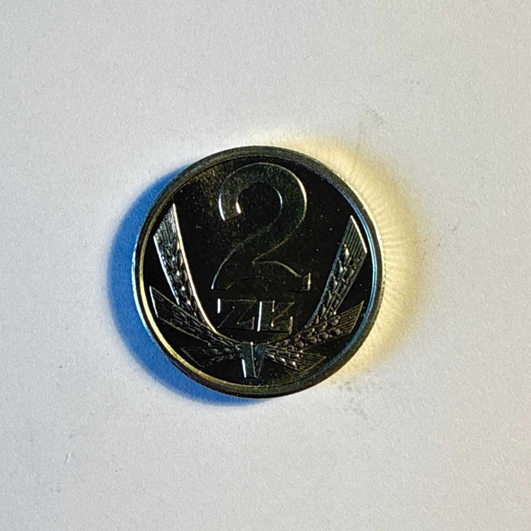 Anverso de 2 Zlote, 1990