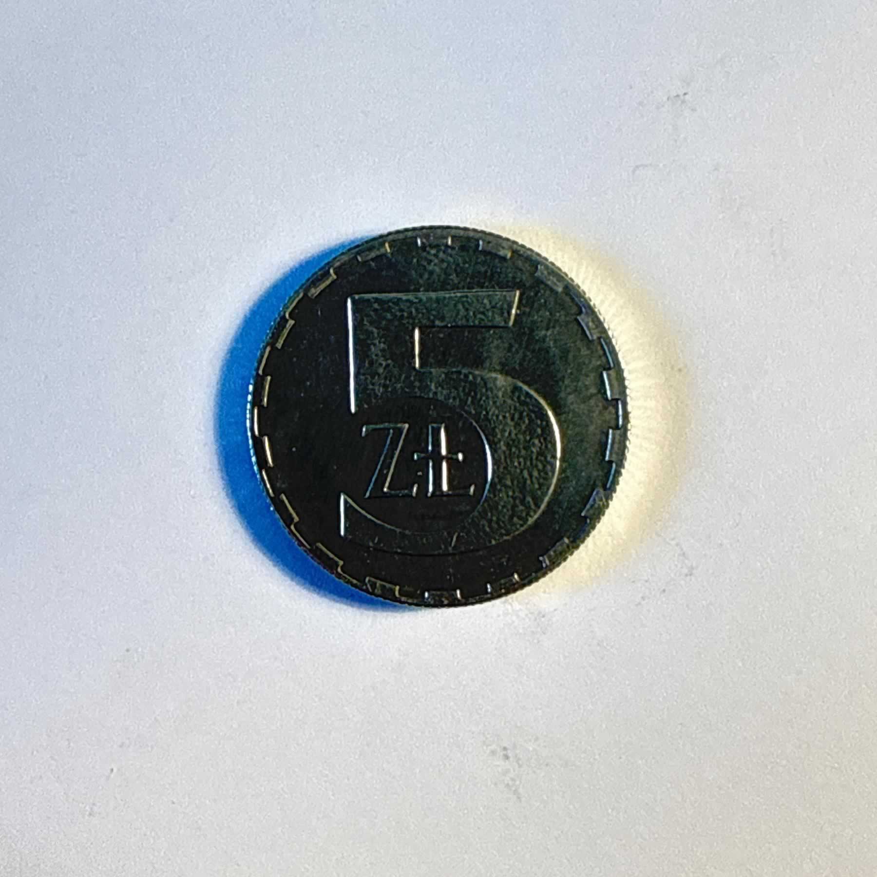 Anverso de 5 Zlotych, 1990