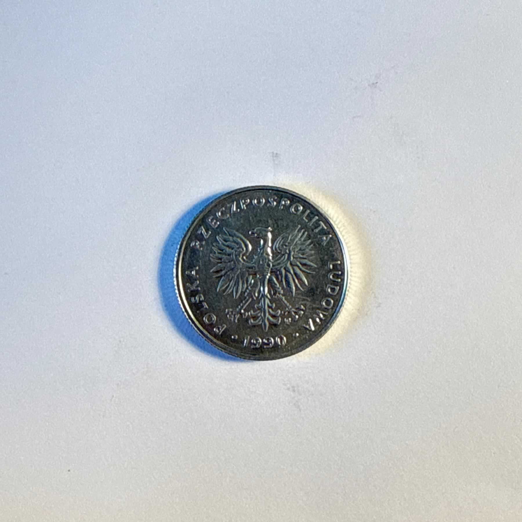 Reverso de 5 Zlotych, 1990