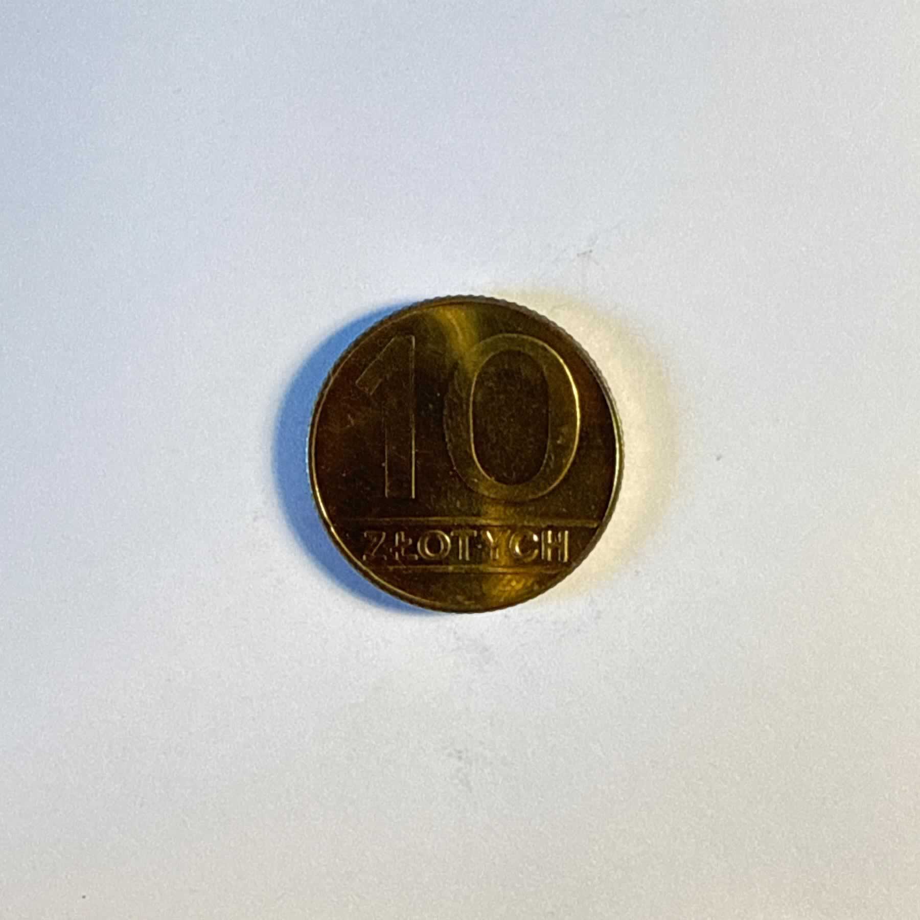 Anverso de 10 Zlotych, 1990