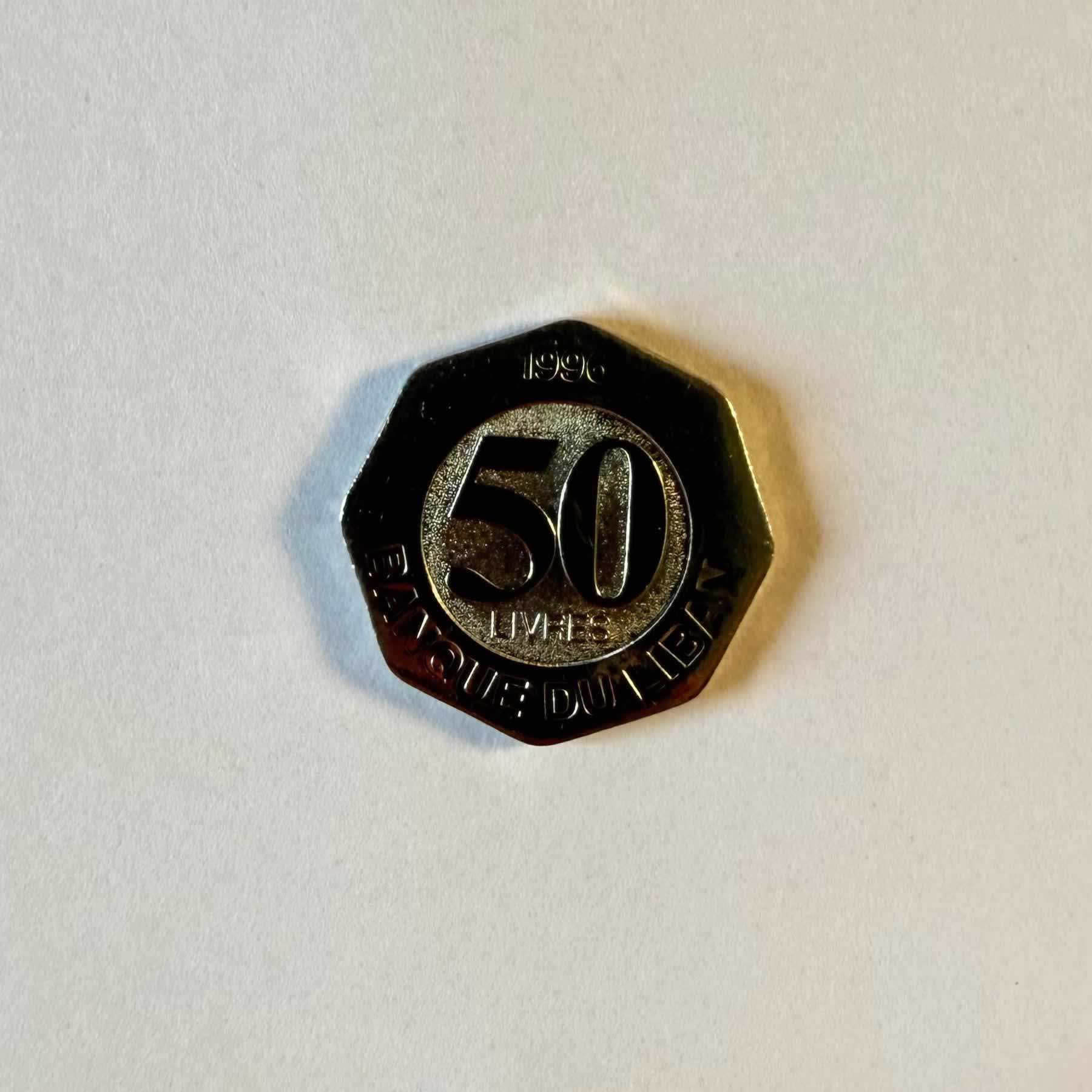 Anverso de 50 Livres, 1996