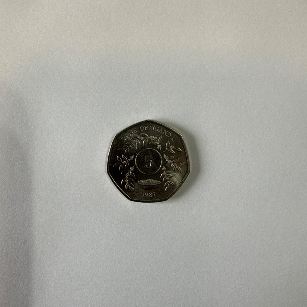 Anverso de 5 Shillings, 1987