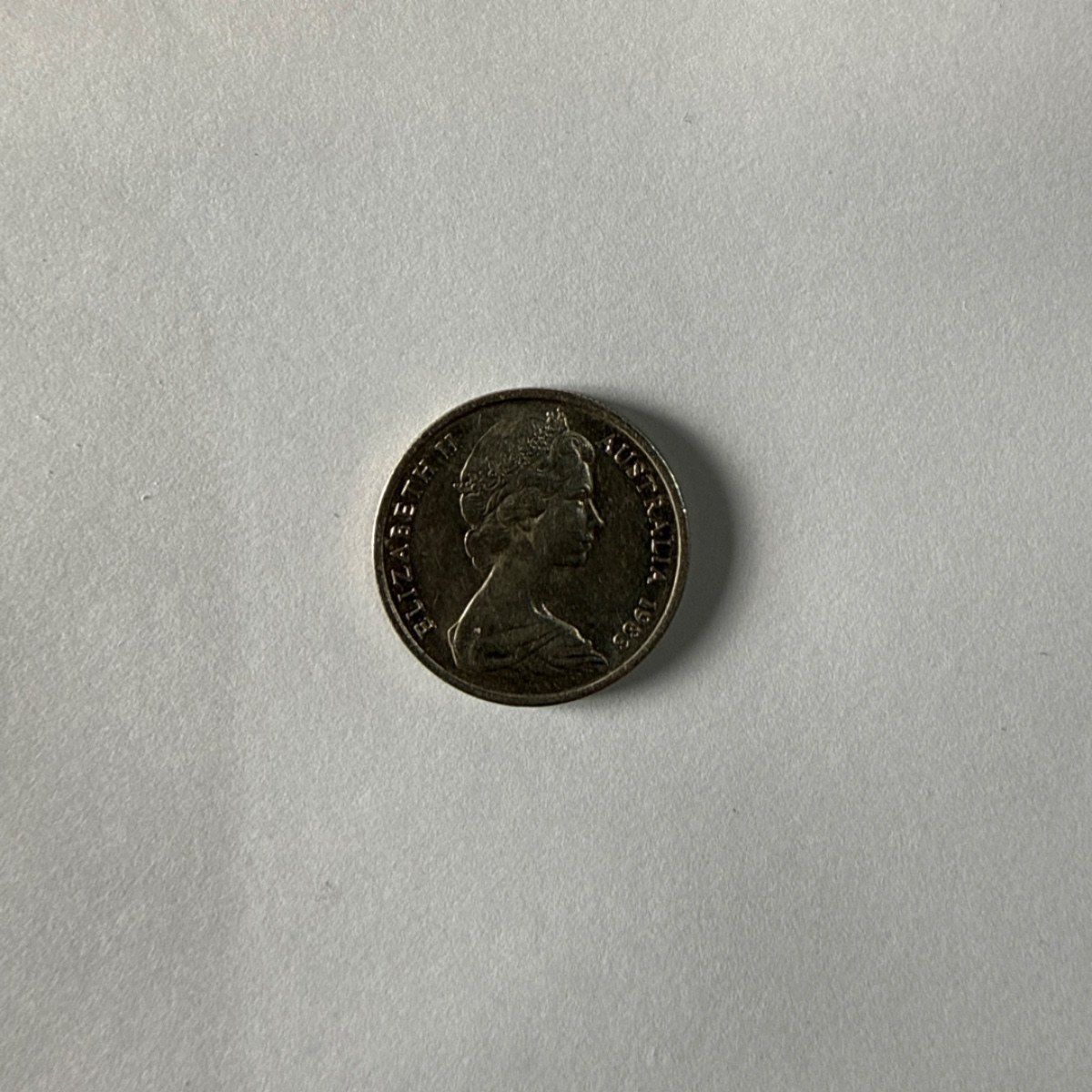 Reverso de 5 Centavos, 1983, Australia · Reina Isabel II