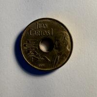 Reverso de 25 Pesetas, 1991