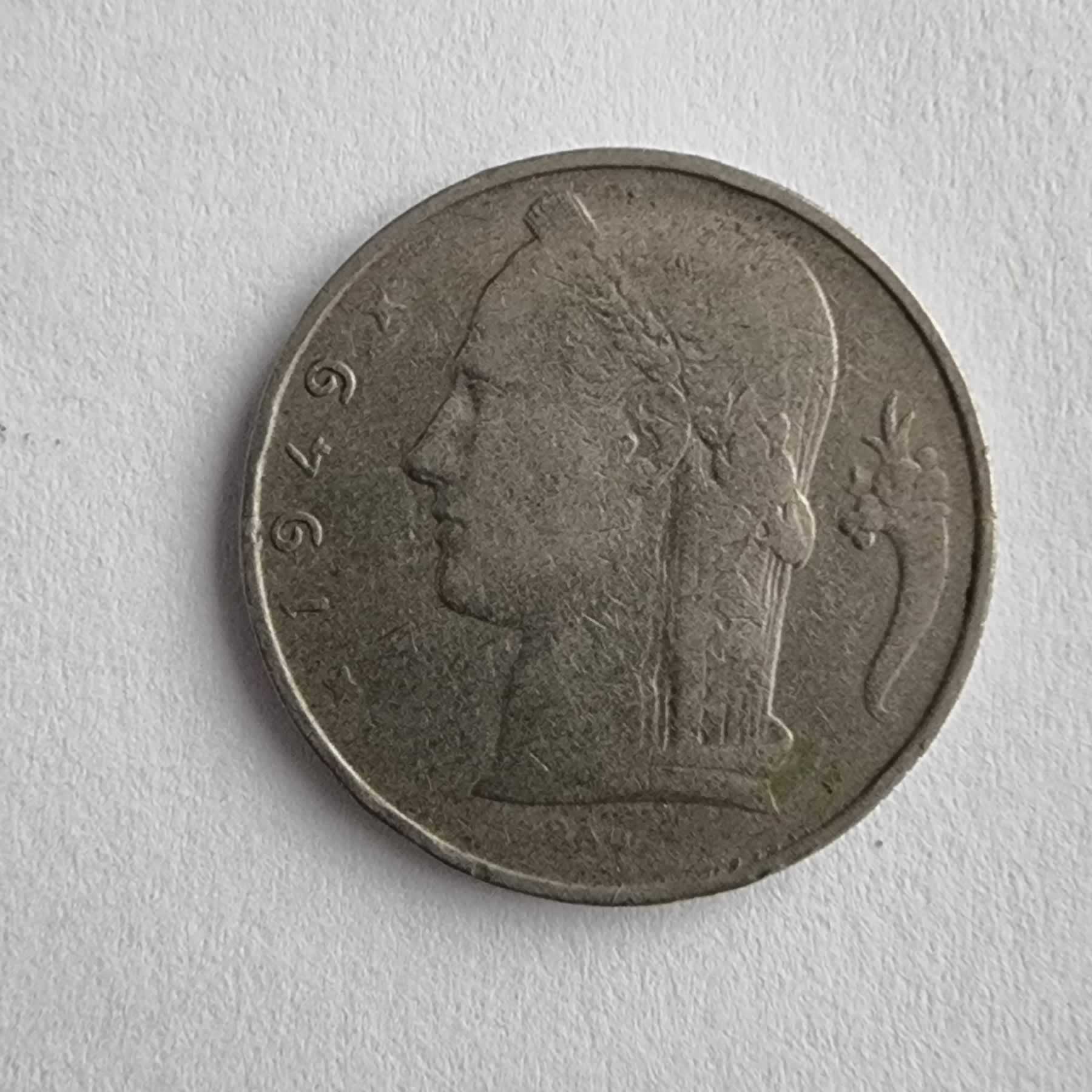 Anverso de 5 Fr, 1949, Bélgica