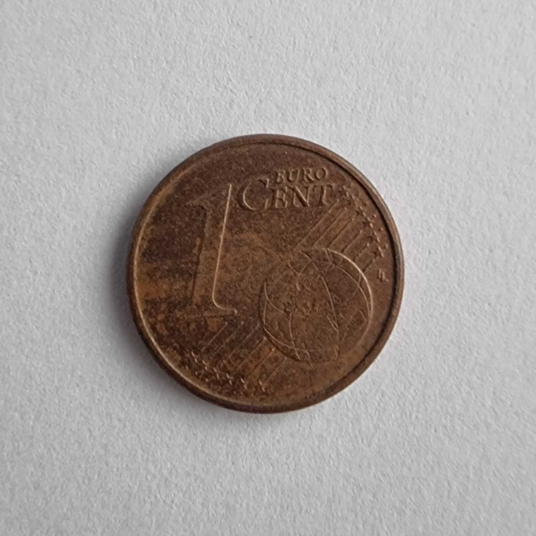 Reverso de 1 Cent, 2010 D