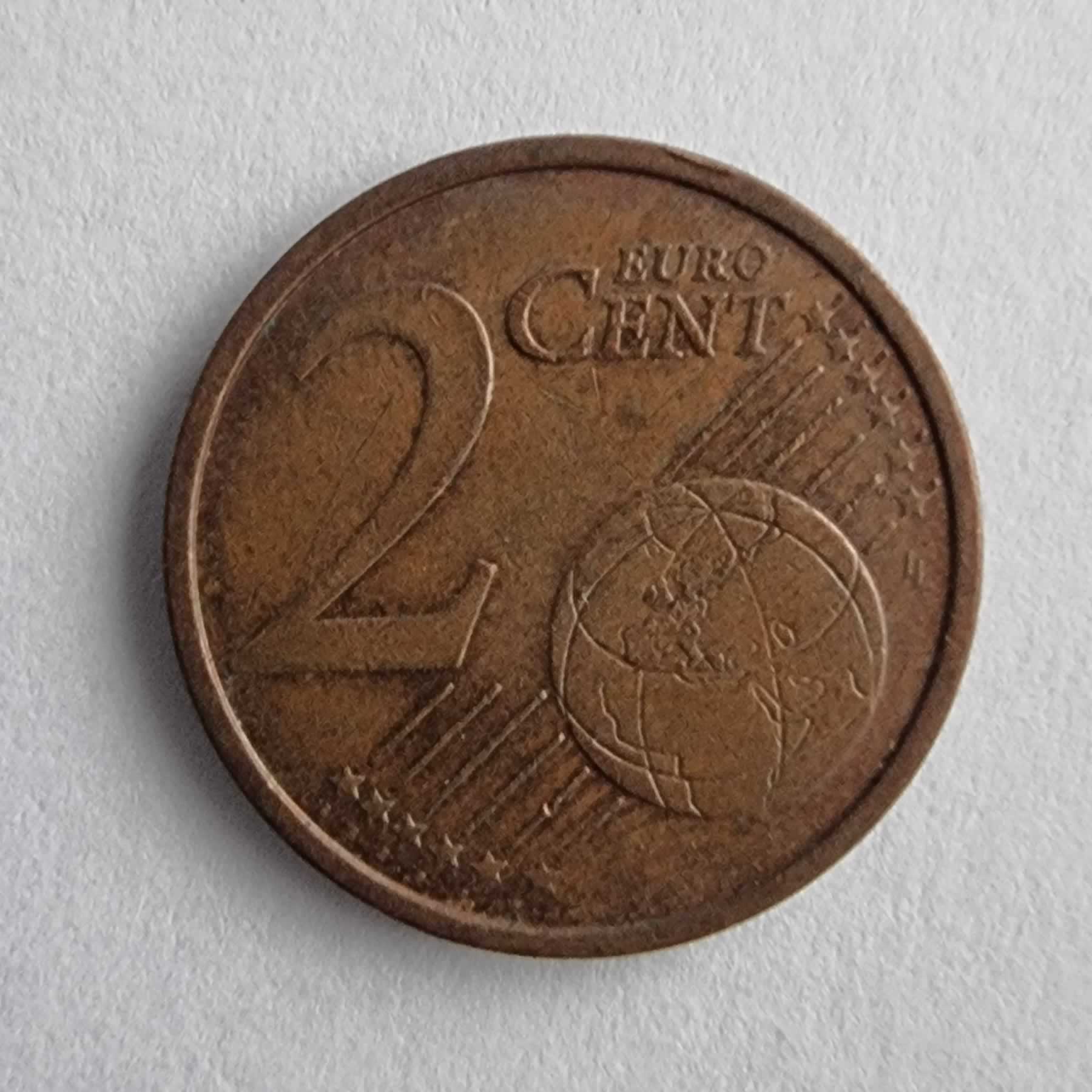 Reverso de 2 Cents, 2002 G, Alemania · Rep. Federal