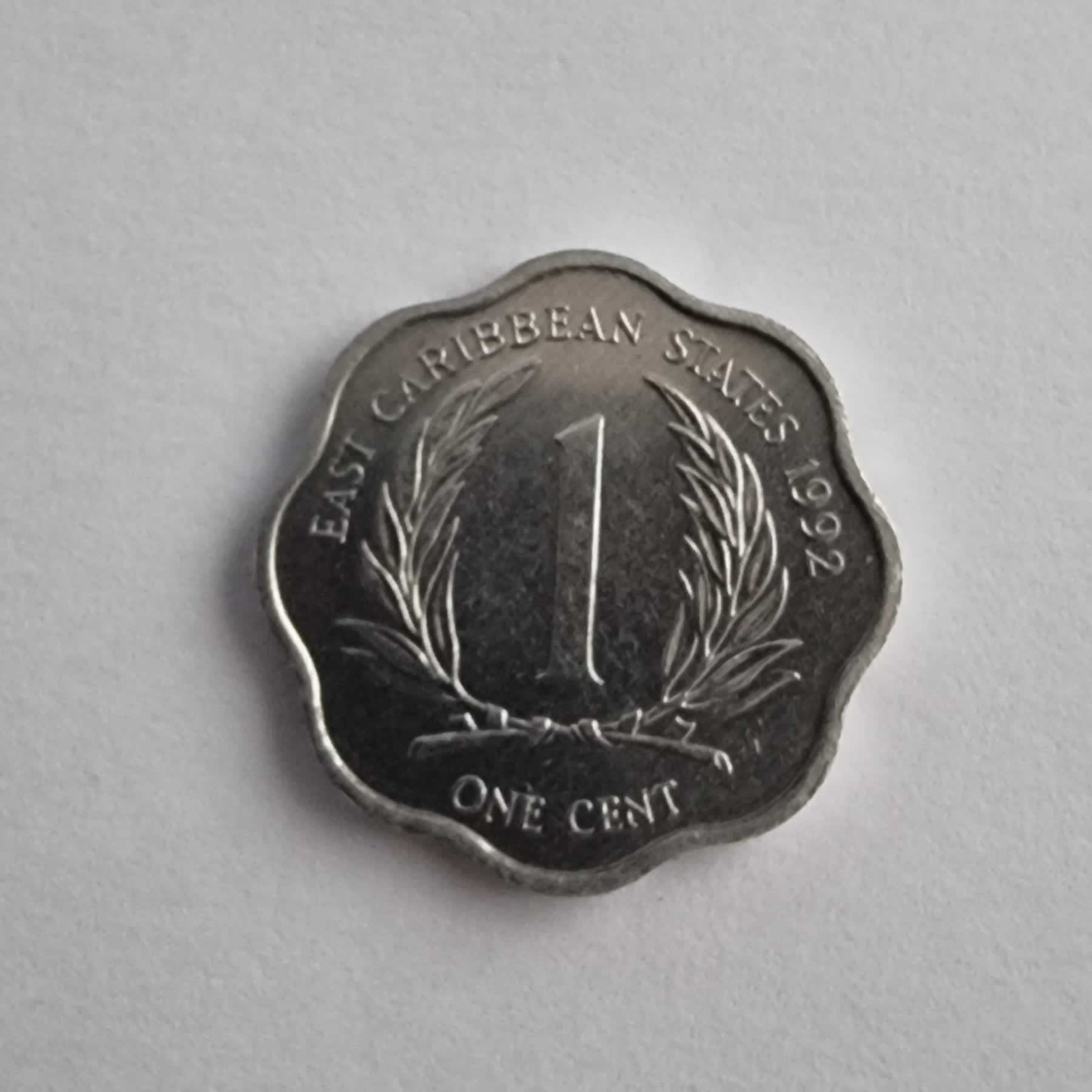 Reverso de 1 Cent, 1992