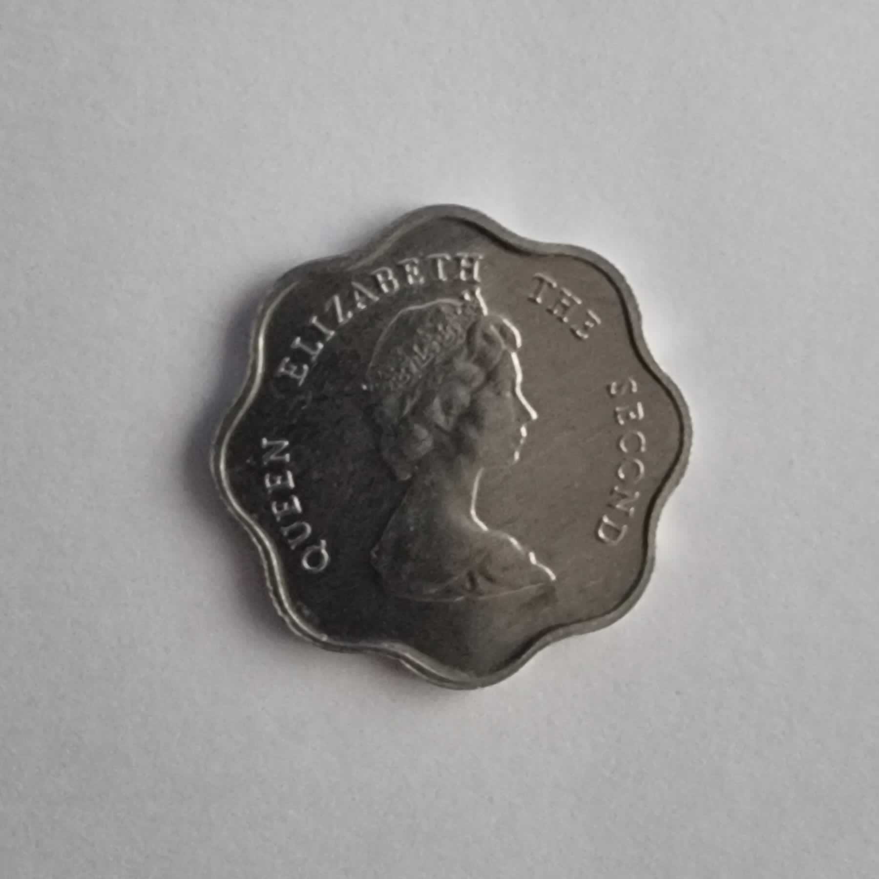 Anverso de 5 Cents, 1992, Estados Caribeños del este