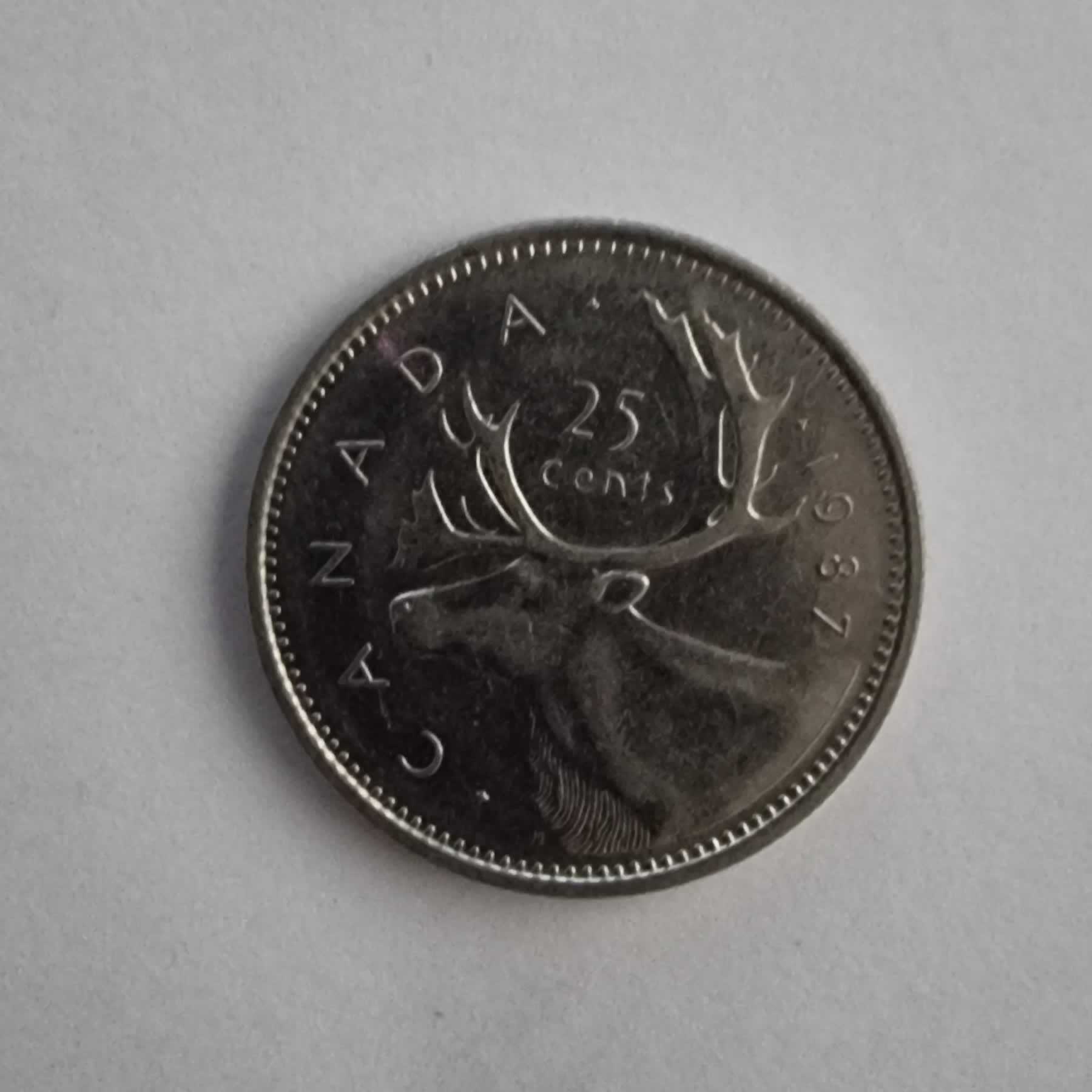 Reverso de 25 Cents, 1987