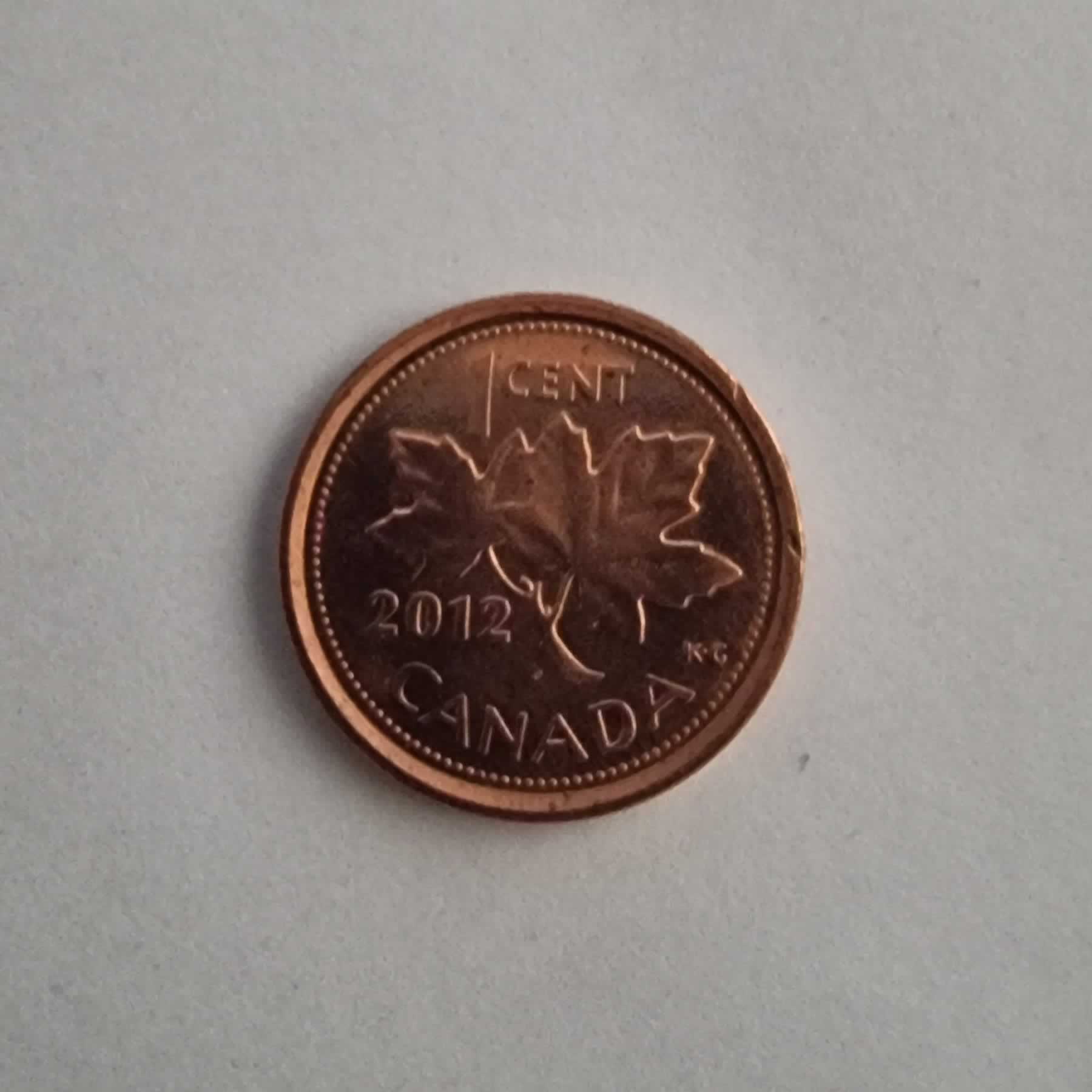 Reverso de 1 Cent, 2012