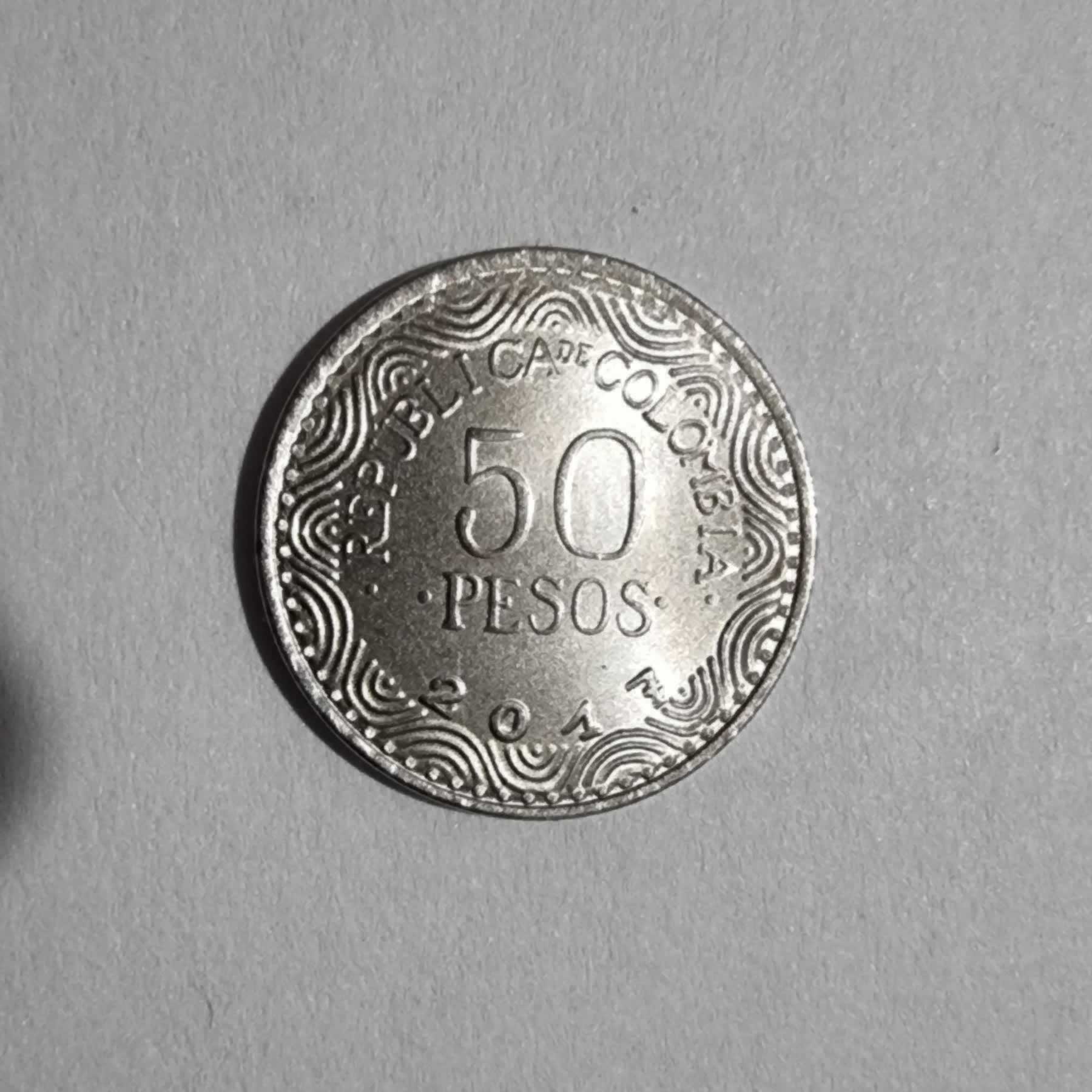 Reverso de 50 Pesos, 2017, Colombia