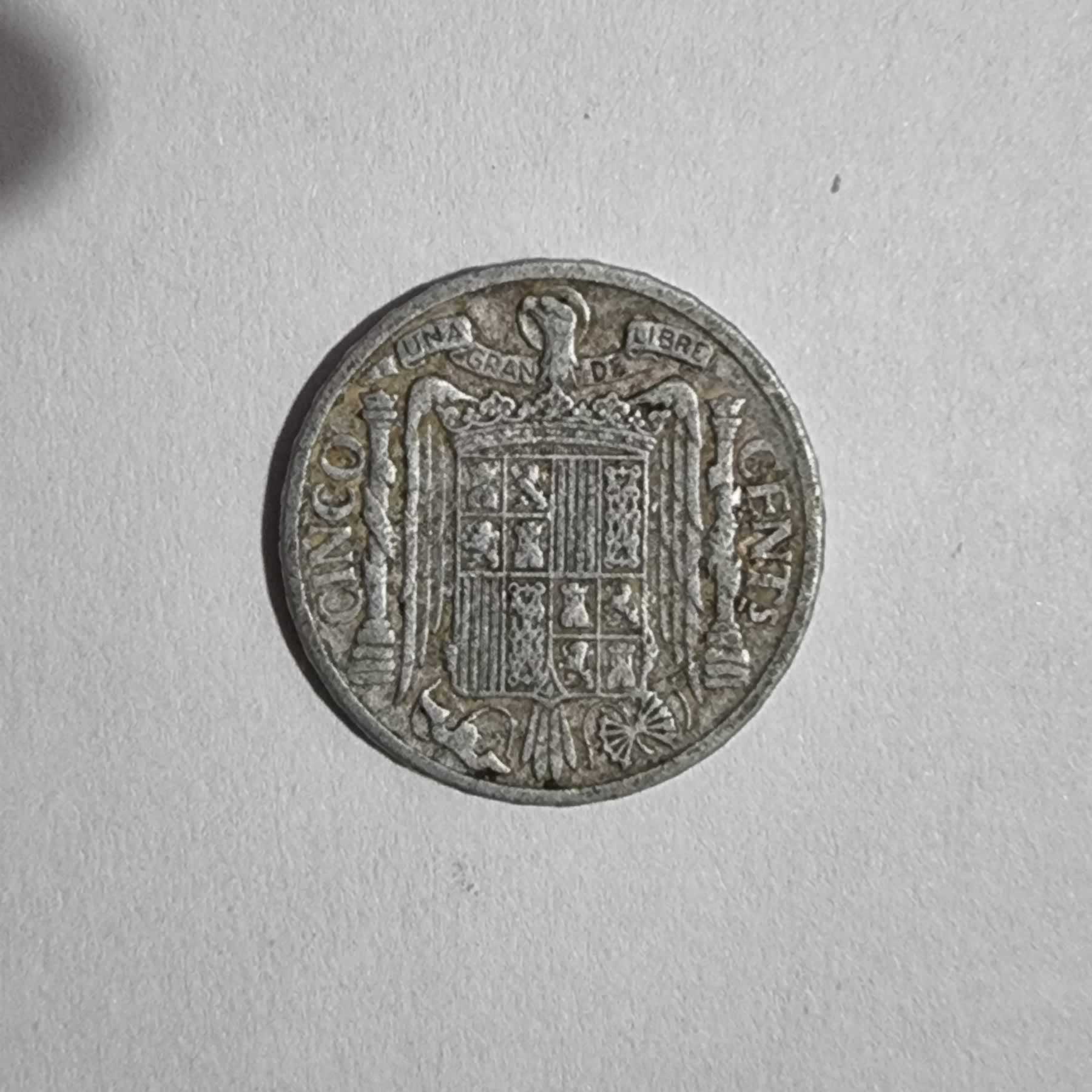 Reverso de 5 Cents, 1945