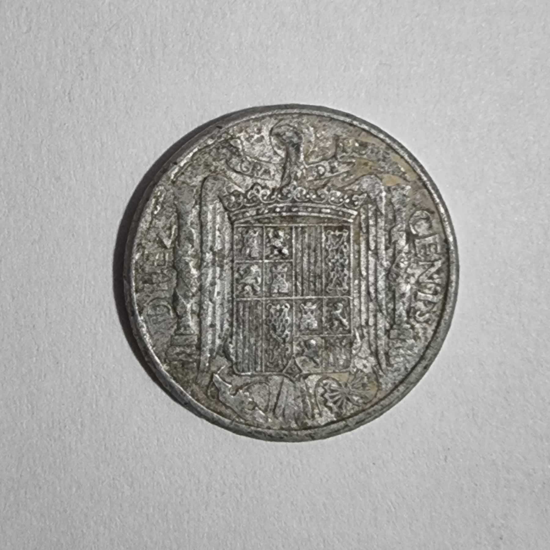 Reverso de 10 Cents, 1945
