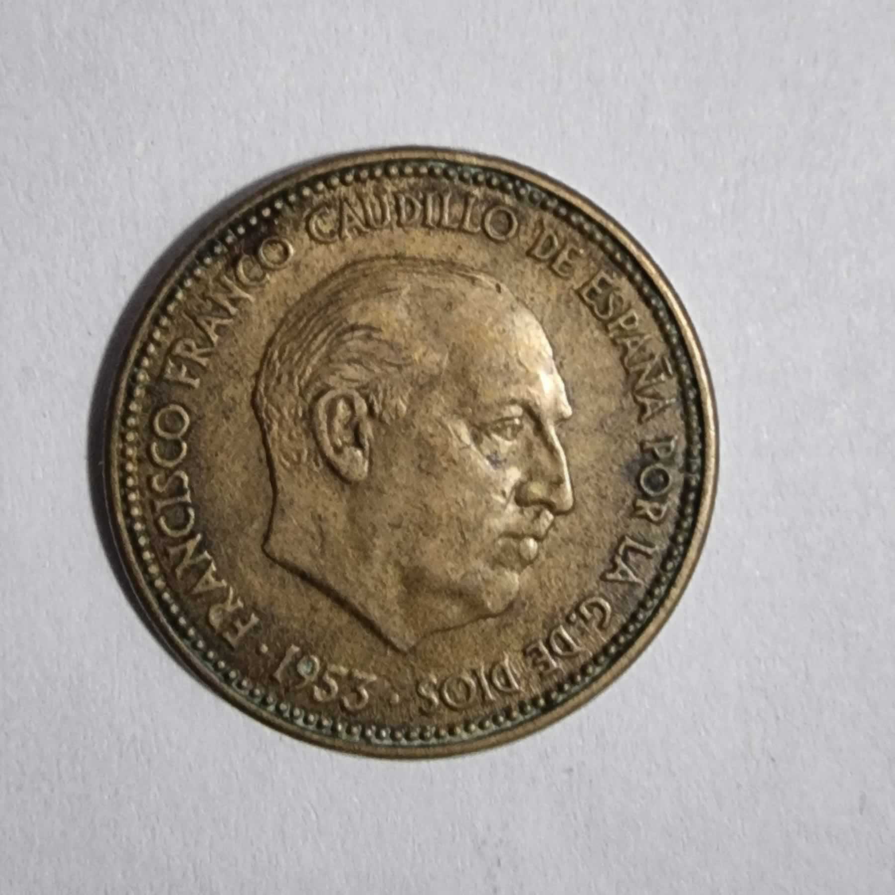 Anverso de 2,5 Pesetas, 1953 (No identificado)