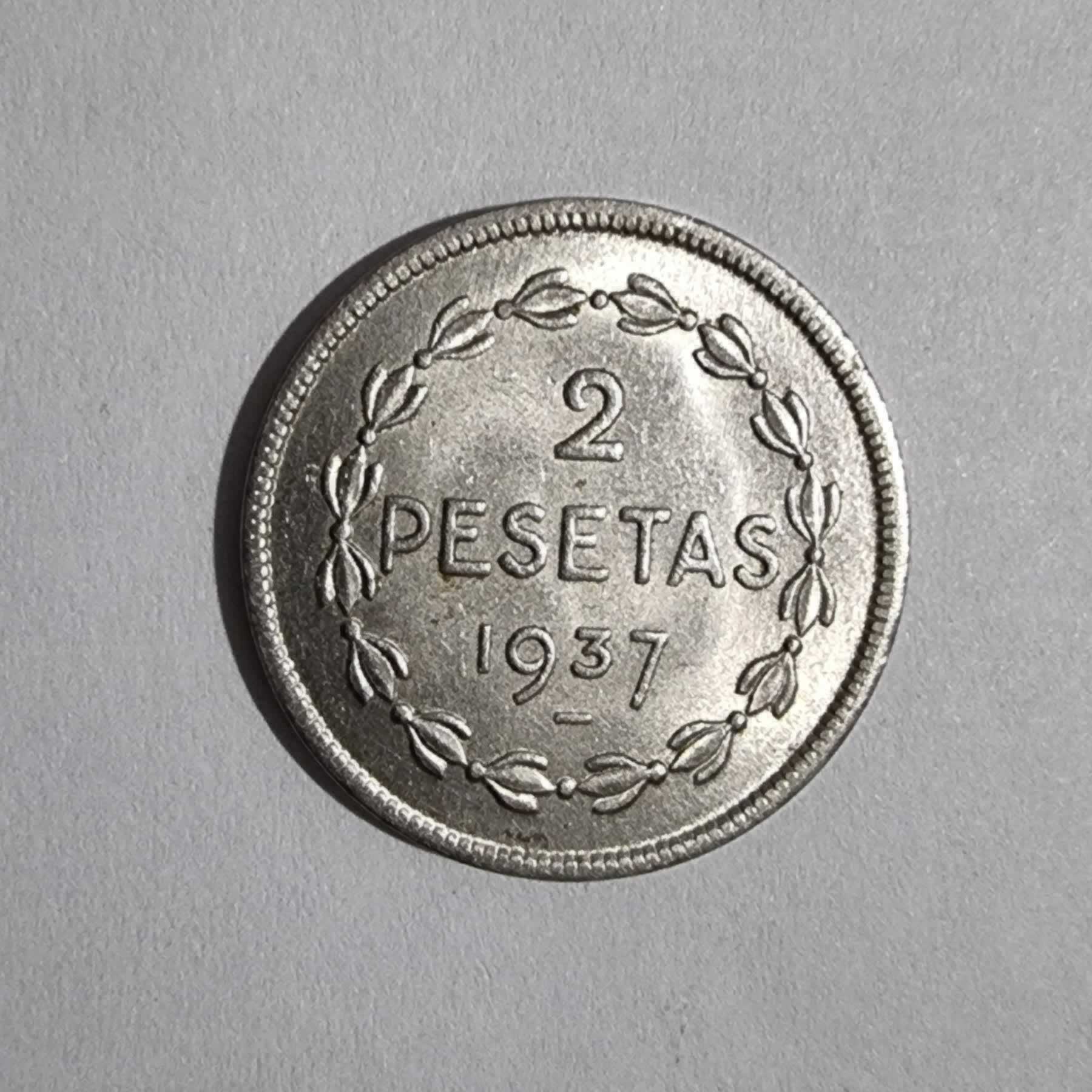 Reverso de 2 Pesetas, 1937