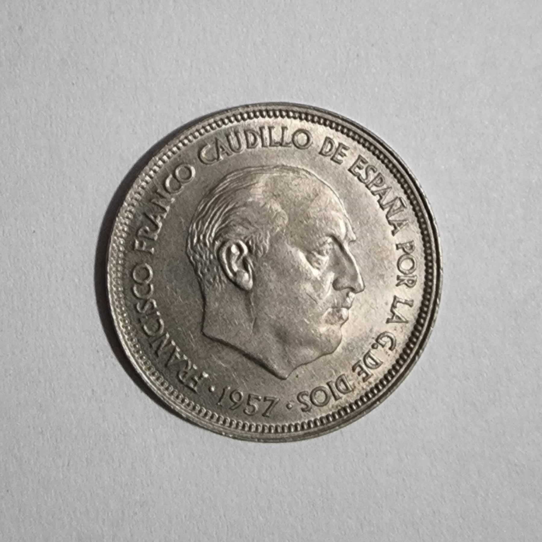 Anverso de 25 Pesetas, 1957 (68)