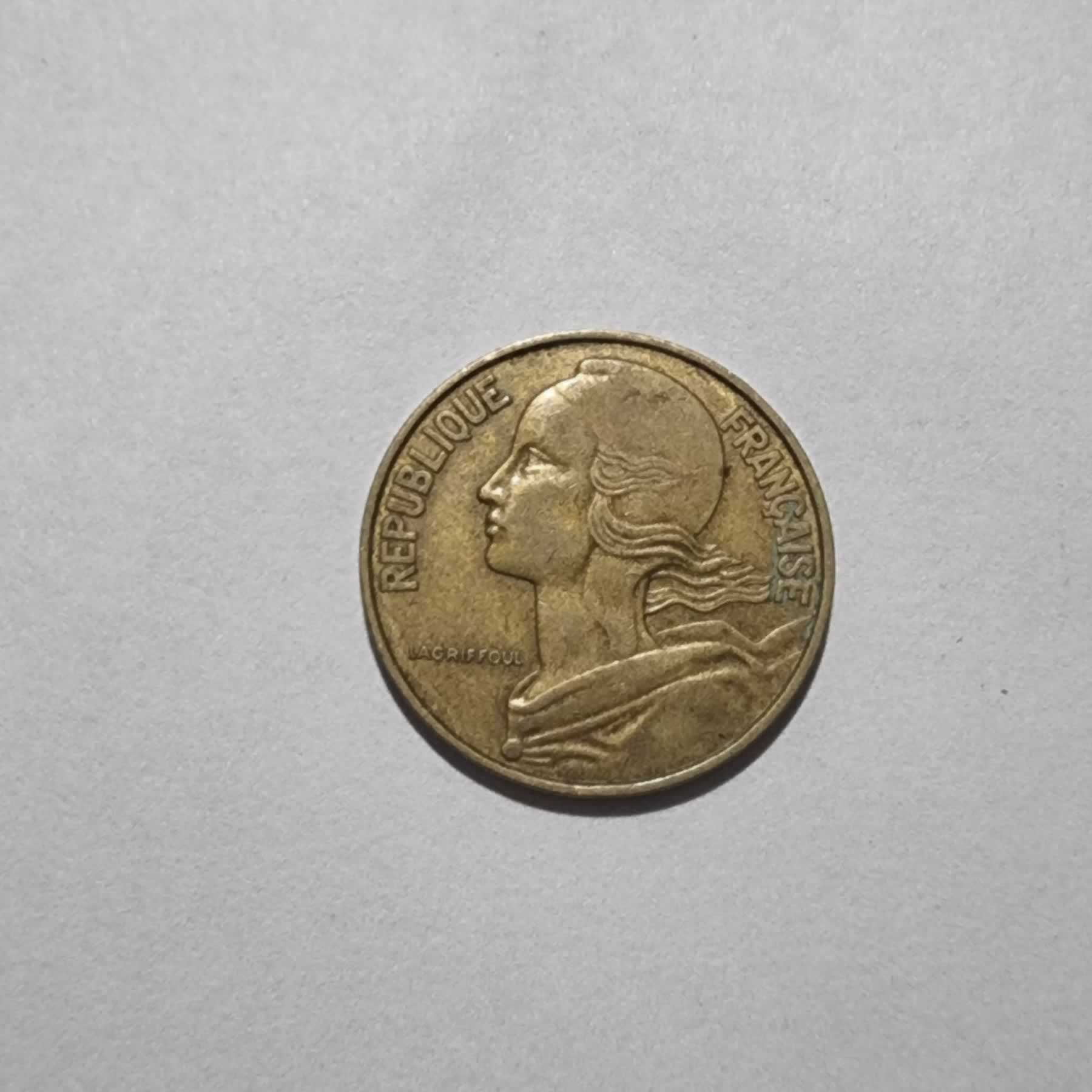 Anverso de 20 Centimes, 1963, Francia · 5ta República