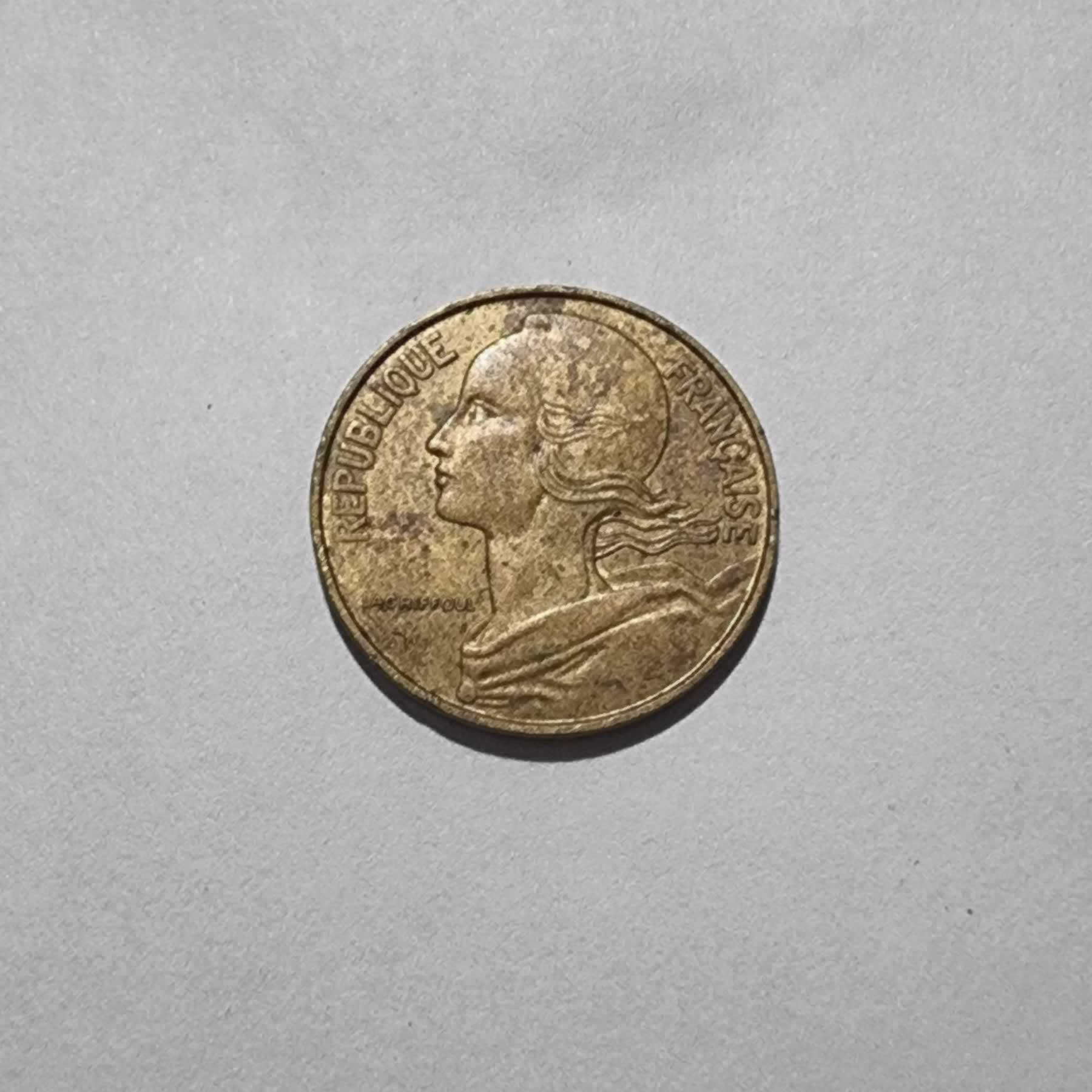 Anverso de 20 Centimes, 1968, Francia · 5ta República