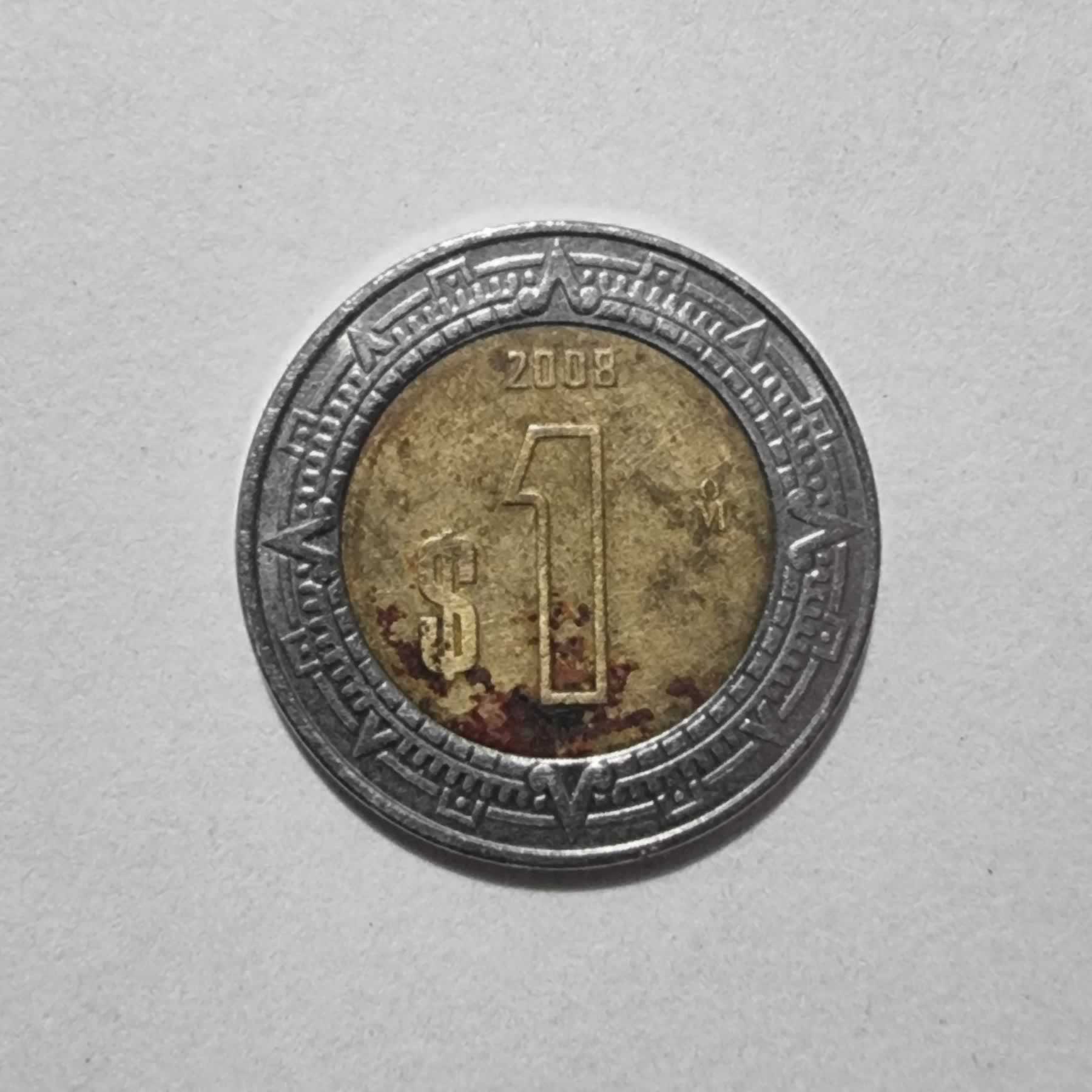 Reverso de 1 Peso, 2008 Mo