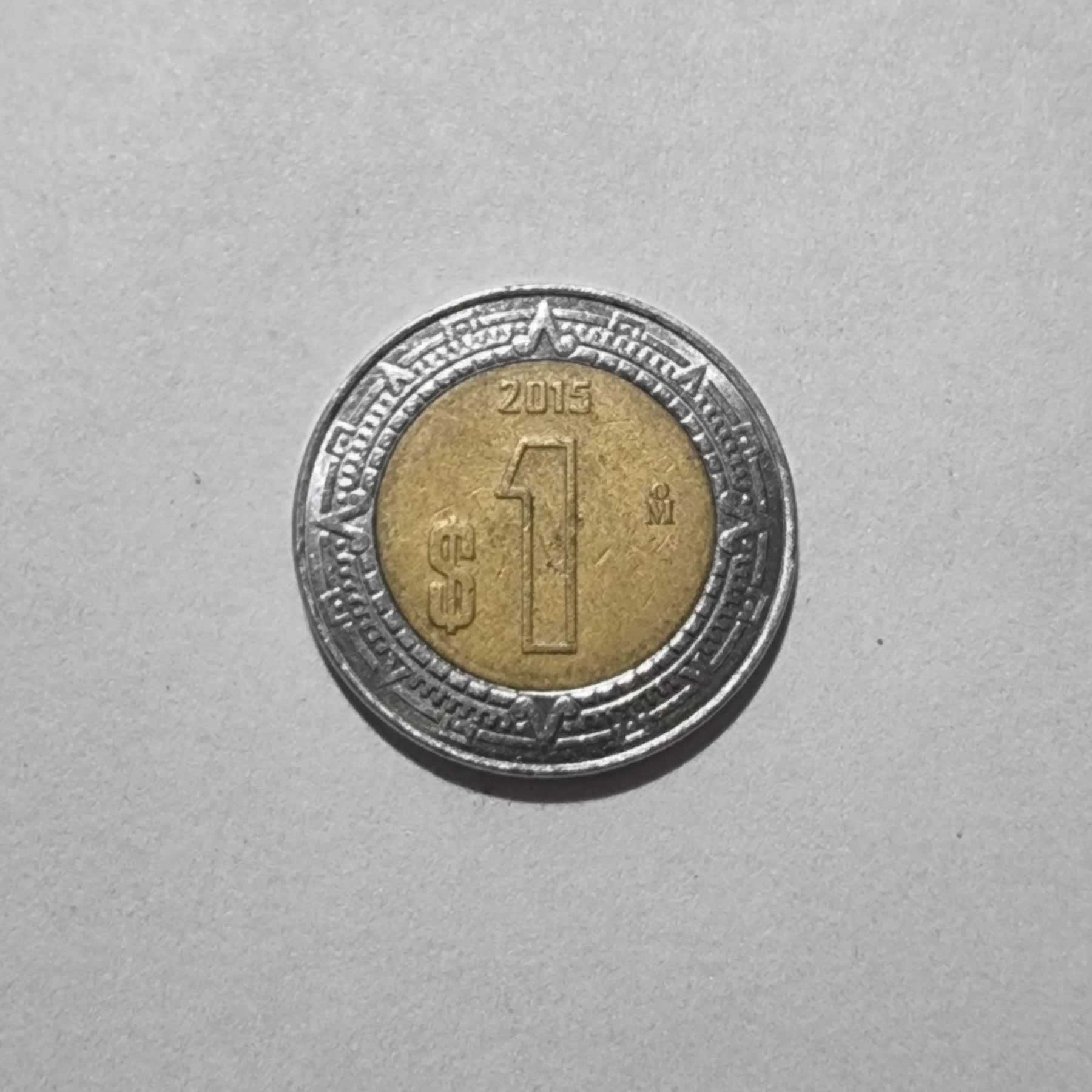 Reverso de 1 Peso, 2015 Mo, Méjico