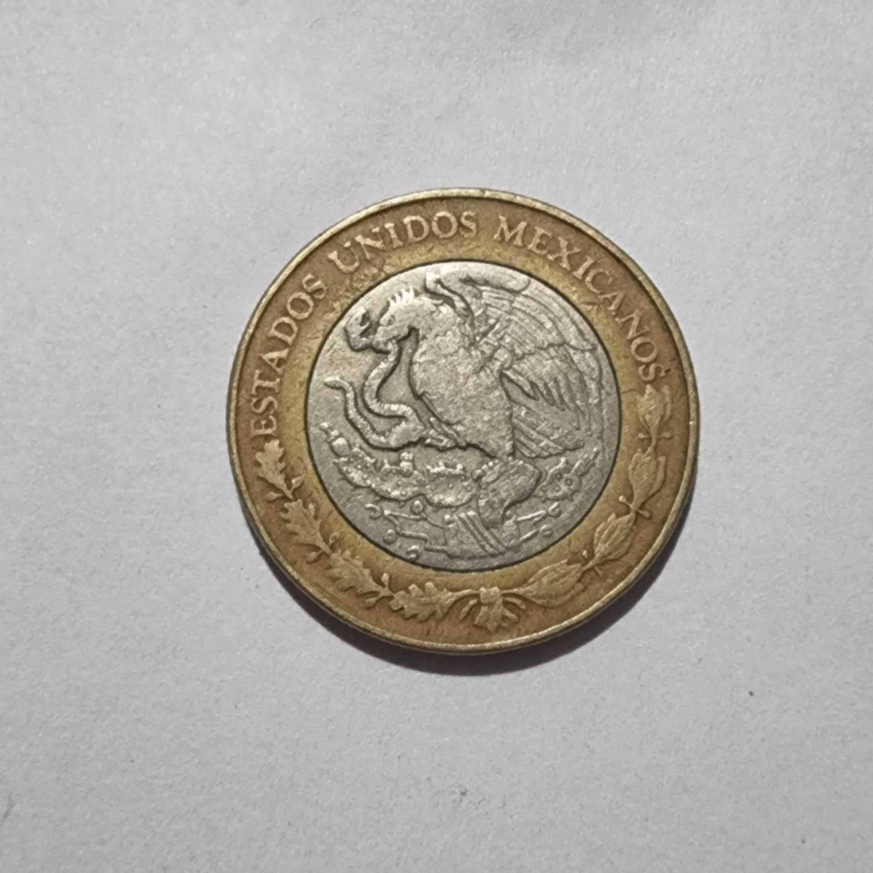 Anverso de 10 Pesos, 1999 Mo, Méjico