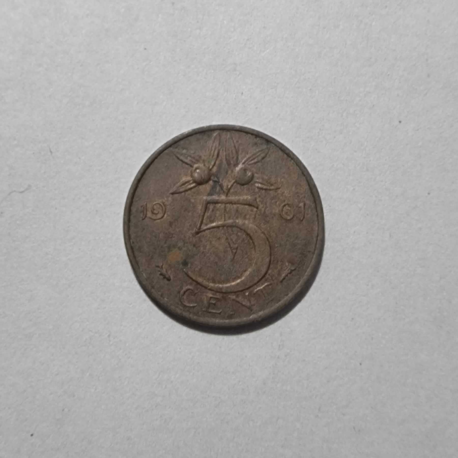 Reverso de 5 Cents, 1961