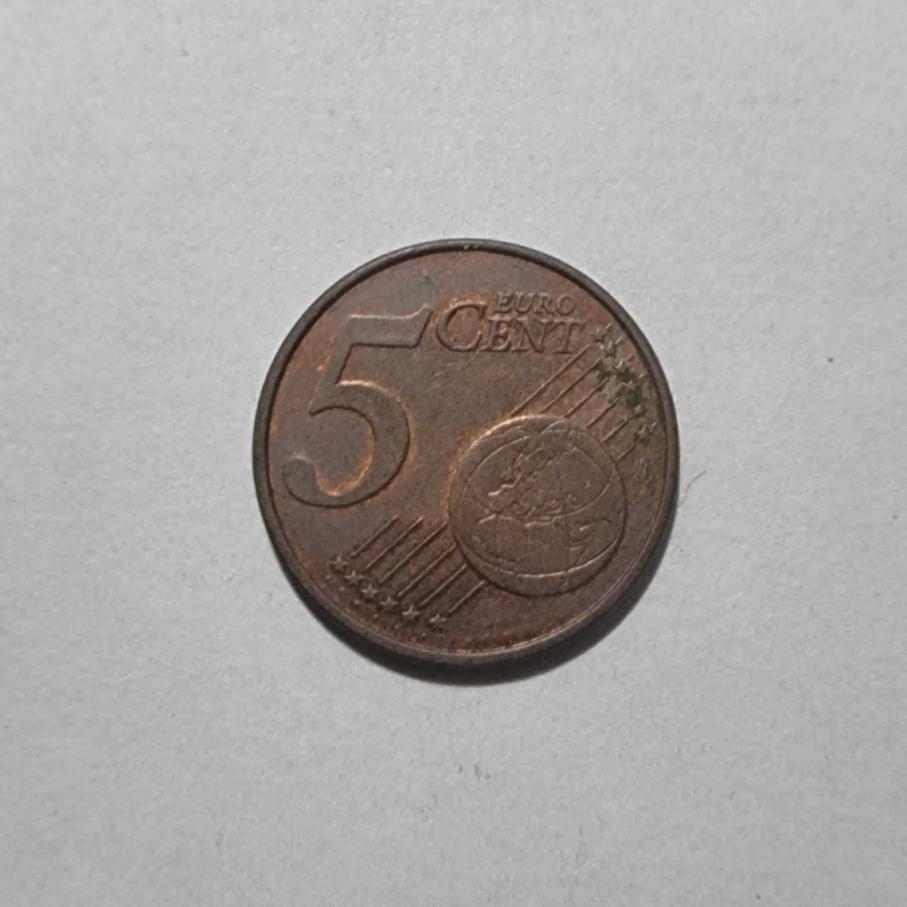Reverso de 5 Euro Cent, 2007