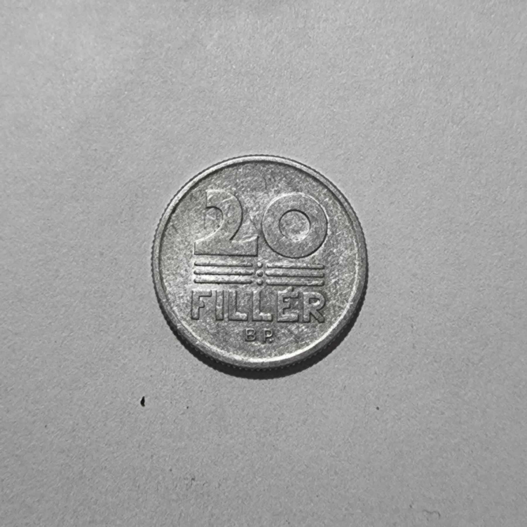 Reverso de 20 Fillér, 1967 BP, Hungría · República Popular