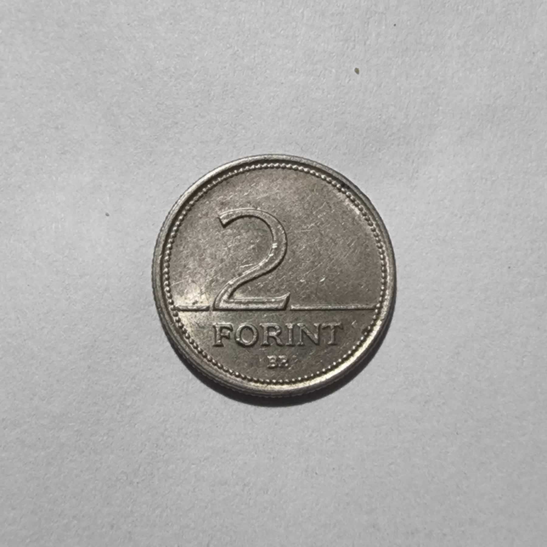 Reverso de 2 Forint, 1992 BP, Hungría · República