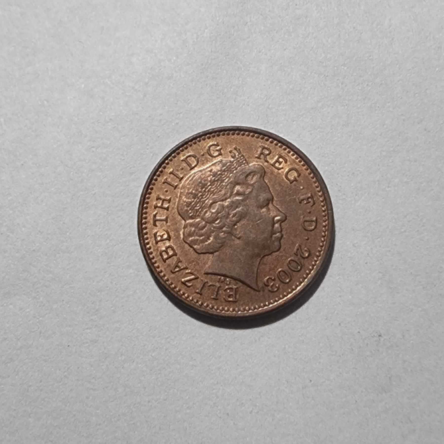 Anverso de 1 Penny, 2003, Gran Bretaña