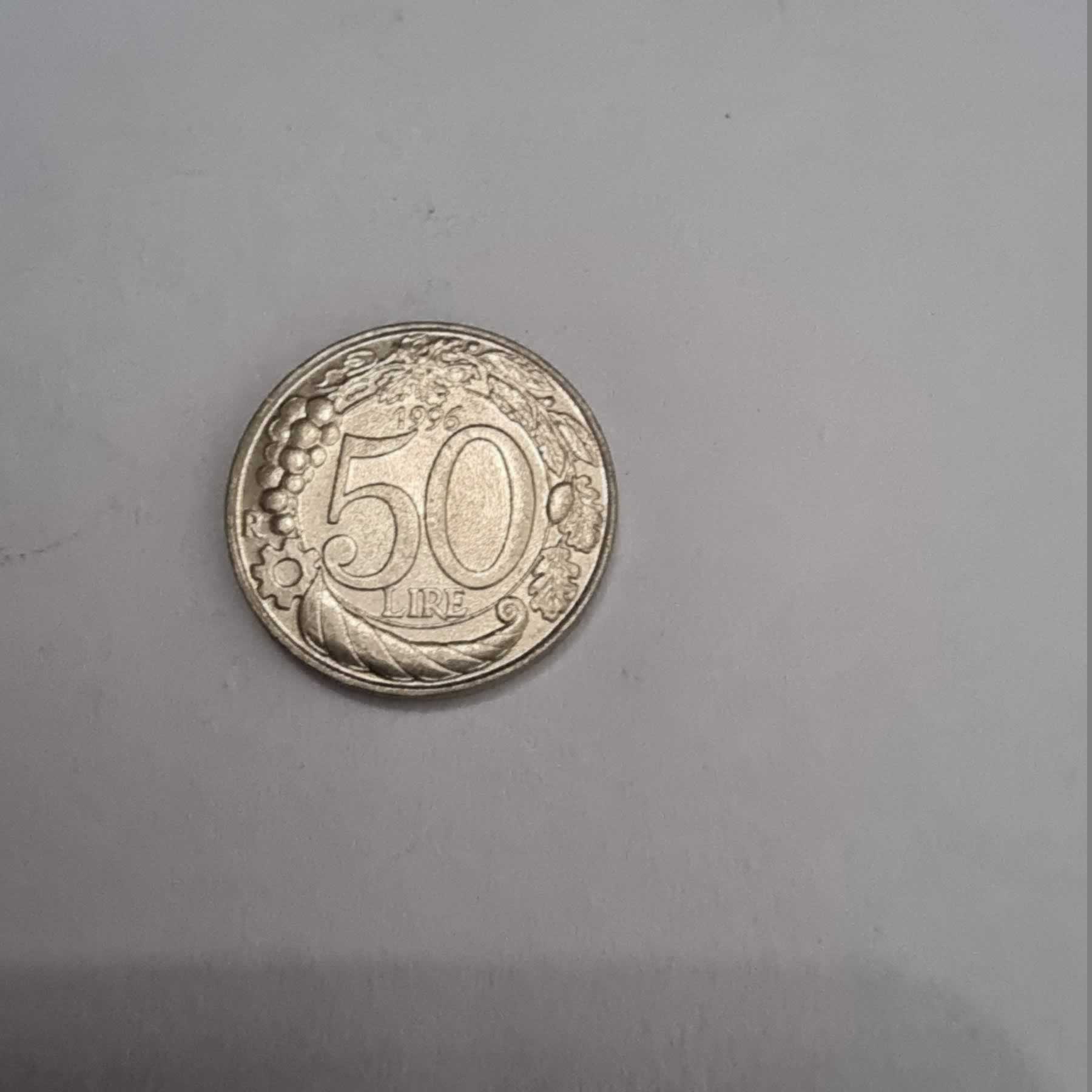 Reverso de 50 Lire, 1996 R, Italia · República