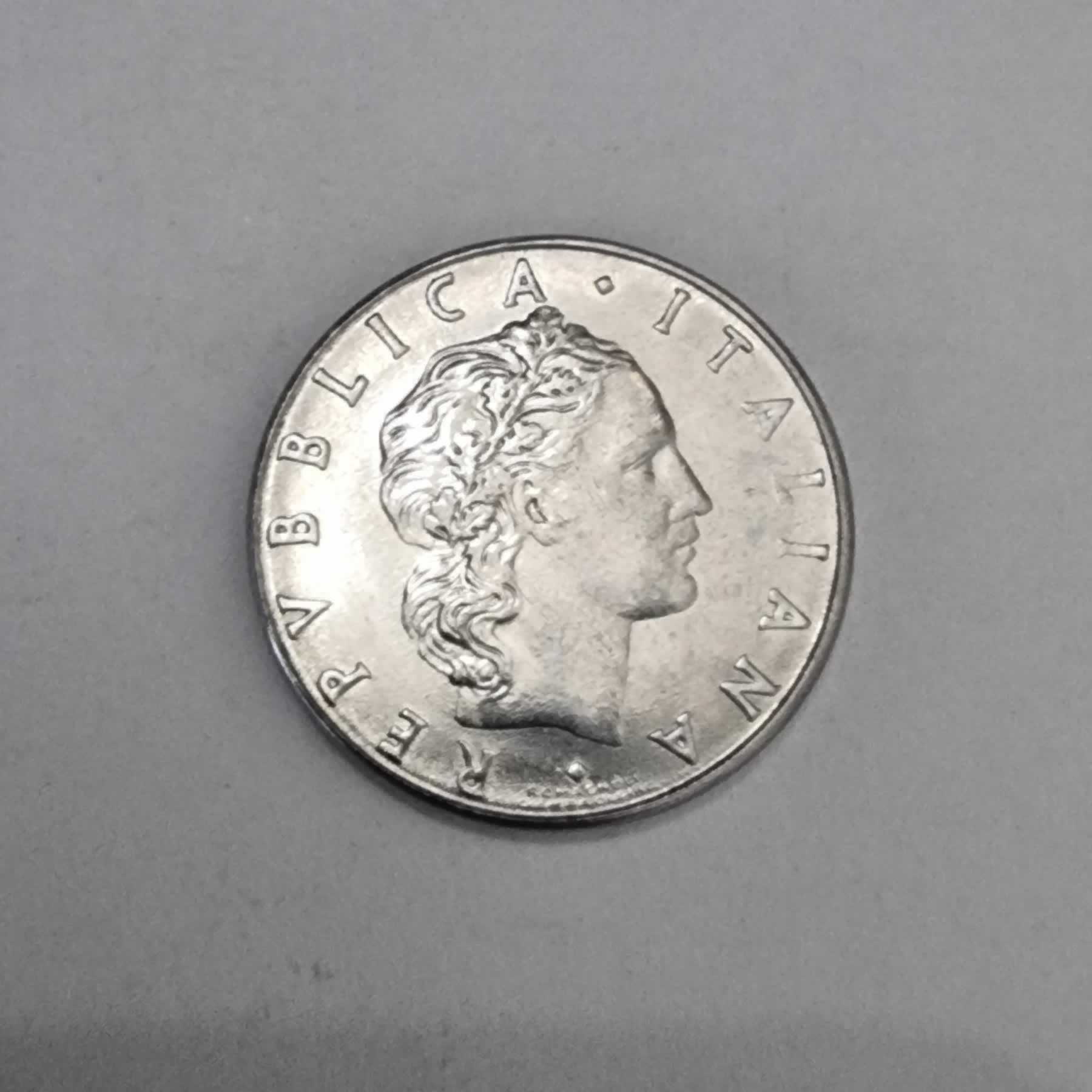 Anverso de 50 Lire, 1980 R, Italia · República