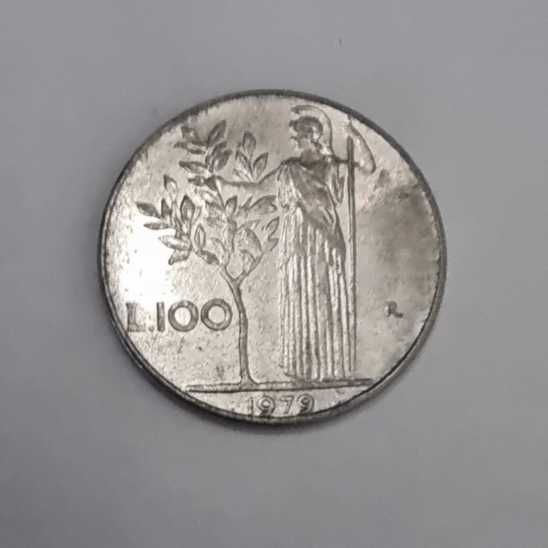 Reverso de 100 Lire, 1979 R, Italia · República