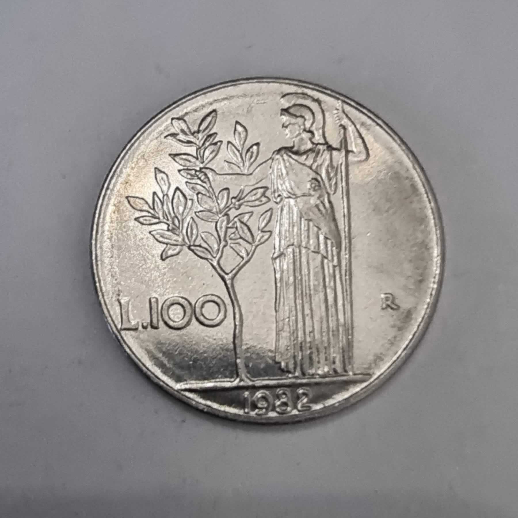 Reverso de 100 Lire, 1982 R, Italia · República