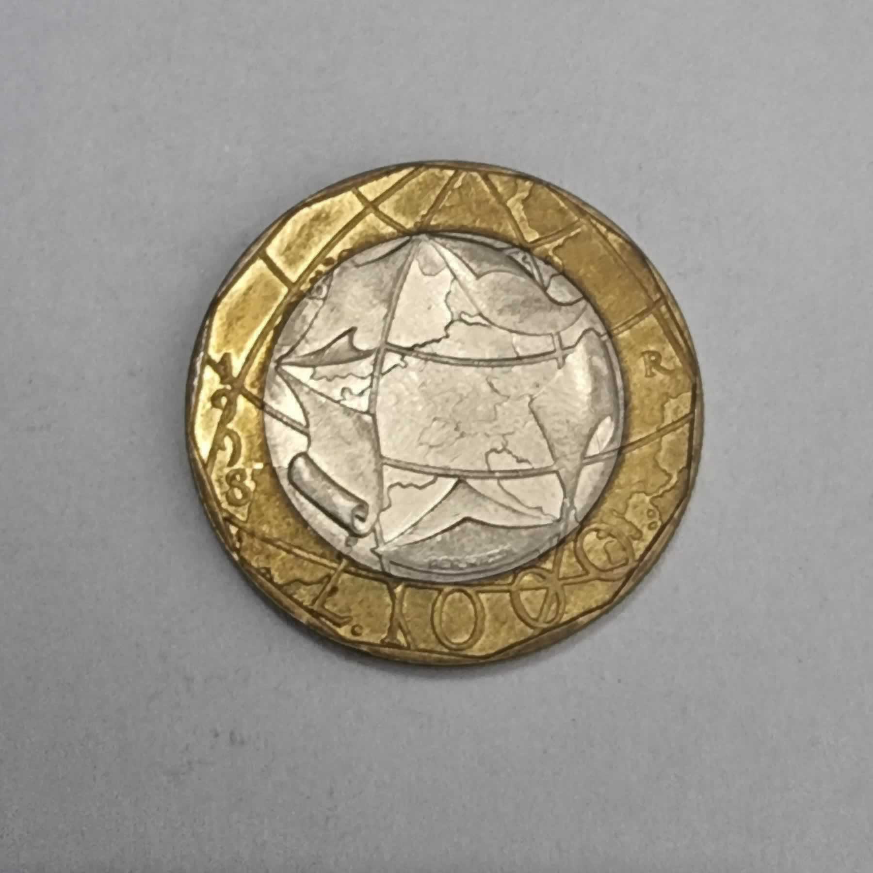 Reverso de 1000 Lire, 1998 R