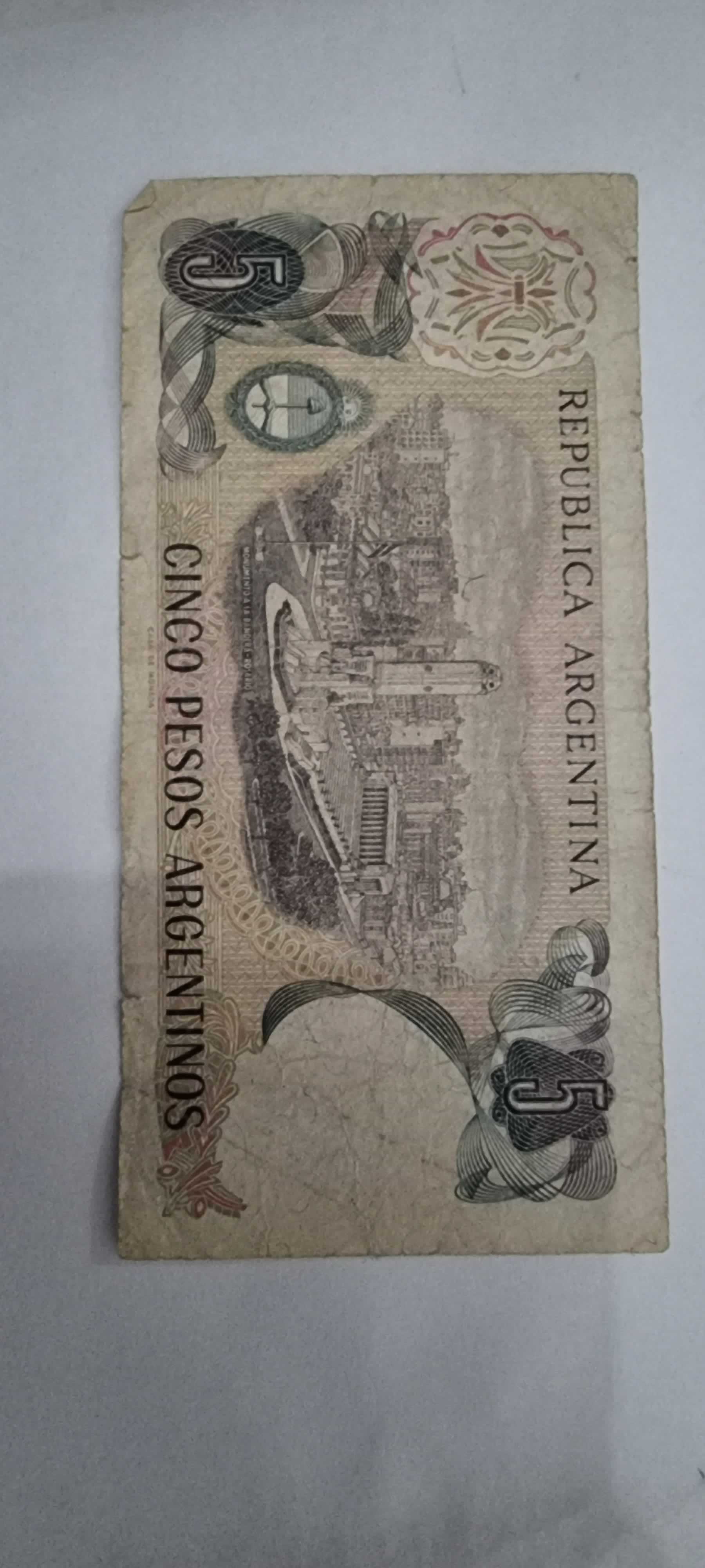 Reverso de 5 Pesos, ND (1983-84)