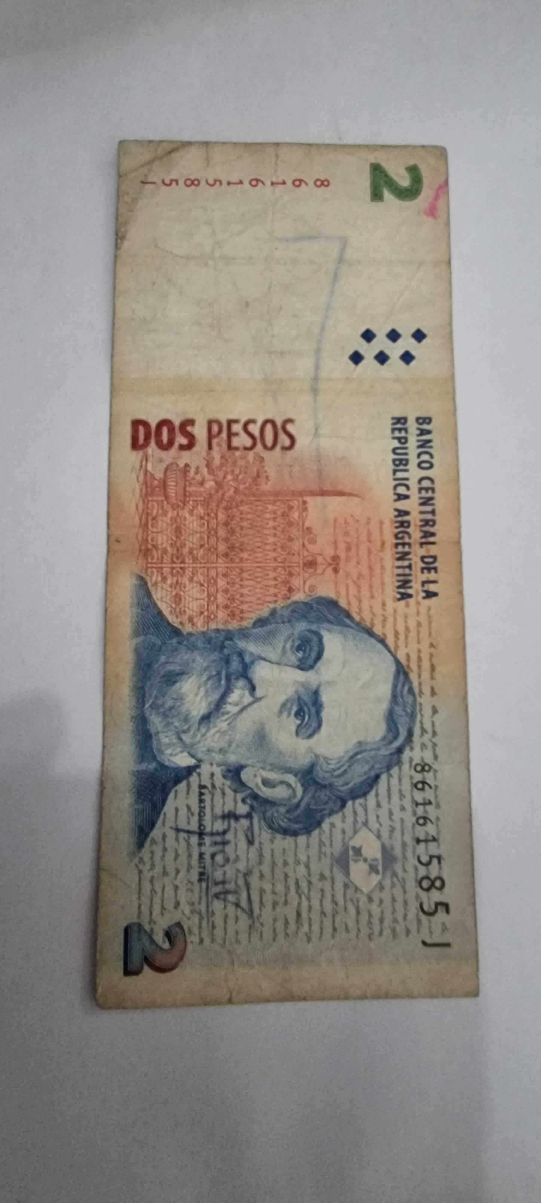Anverso de 2 Pesos, ND (2002), Argentina