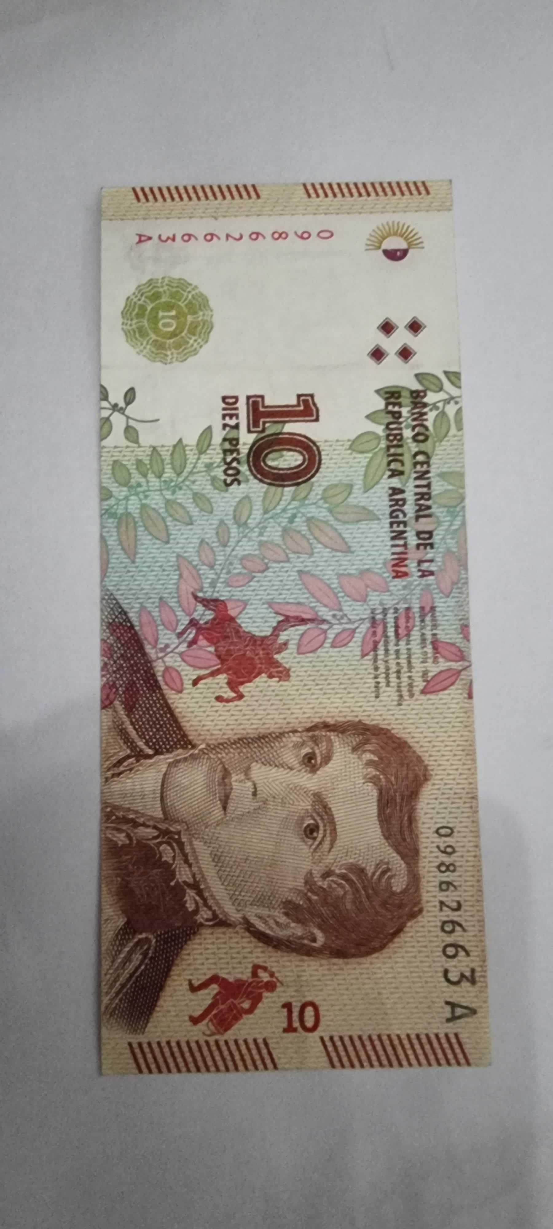 Anverso de 10 Pesos, ND (2016), Argentina
