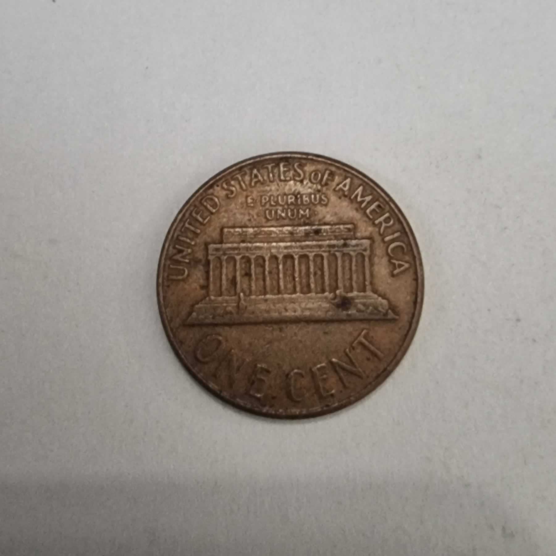 Reverso de 1 Cent, 1961, Estados Unidos